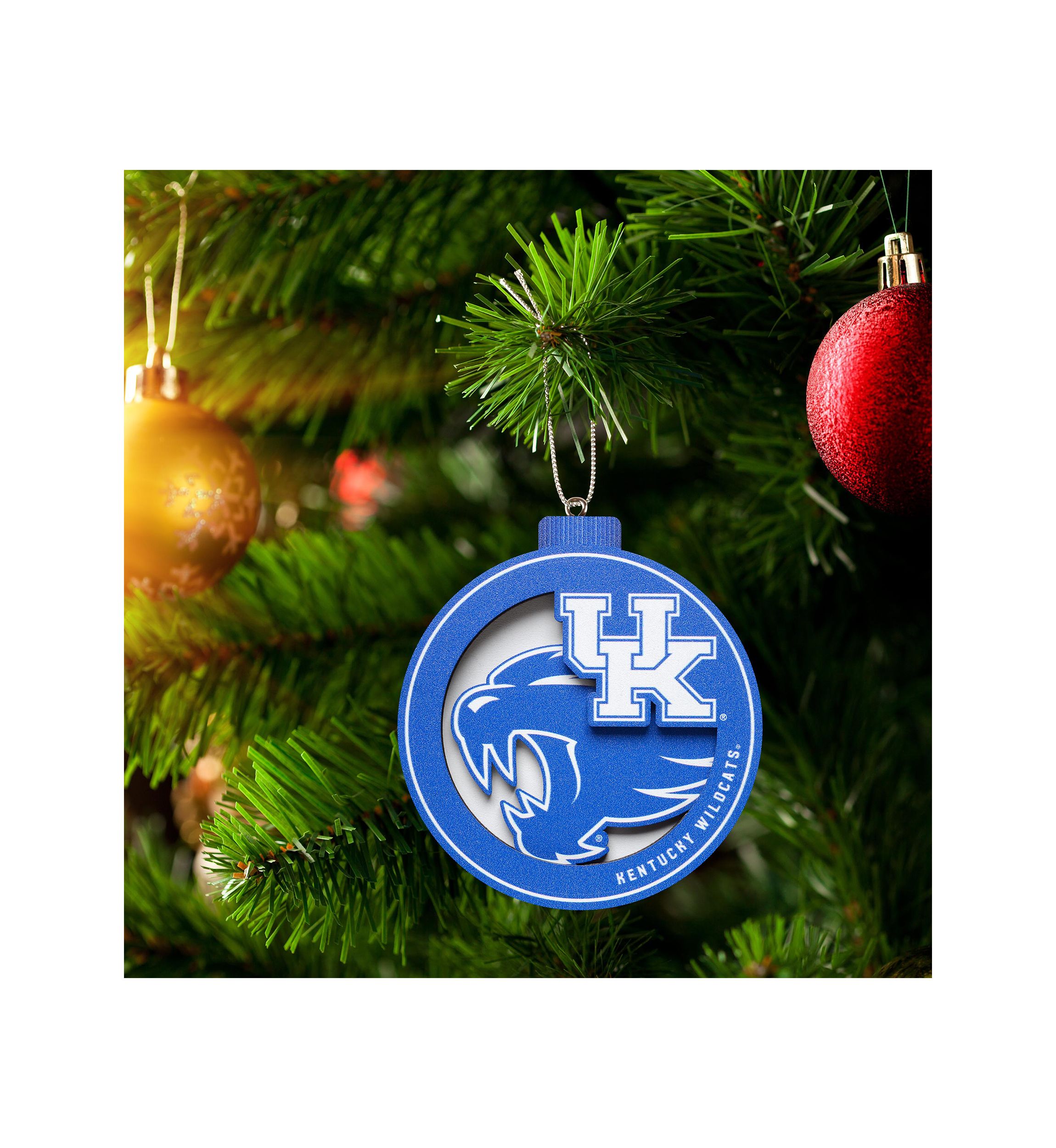 NCAA Kentucky Wildcats 3D Logo Series Ornaments