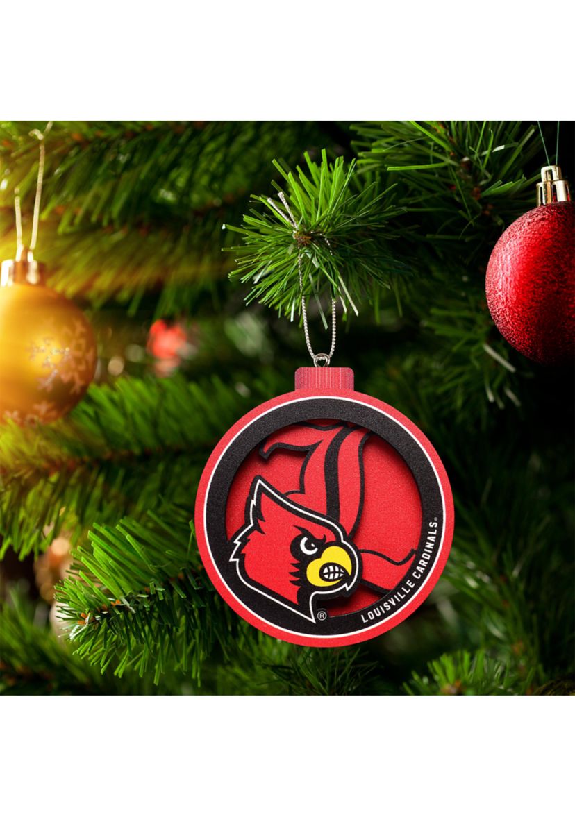 YouTheFan NCAA Louisville Cardinals 3D Logo Series Ornaments