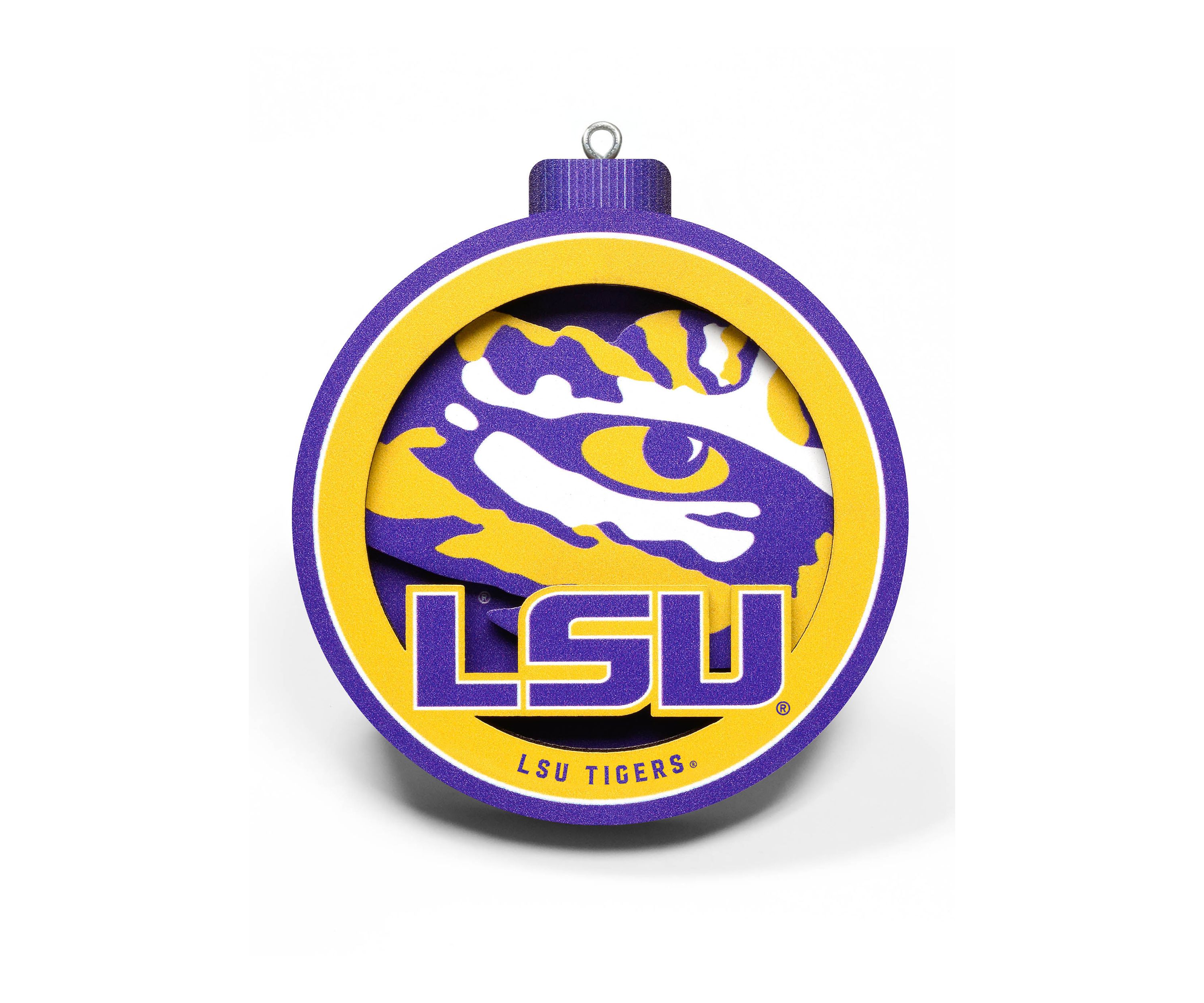 YouTheFan NCAA LSU Tigers 3D Logo Series Ornaments