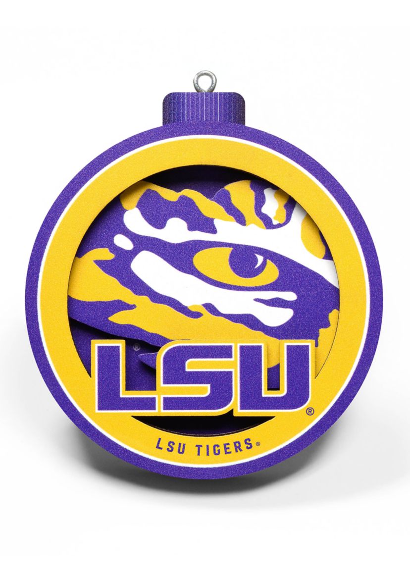 YouTheFan NCAA LSU Tigers 3D Logo Series Ornaments