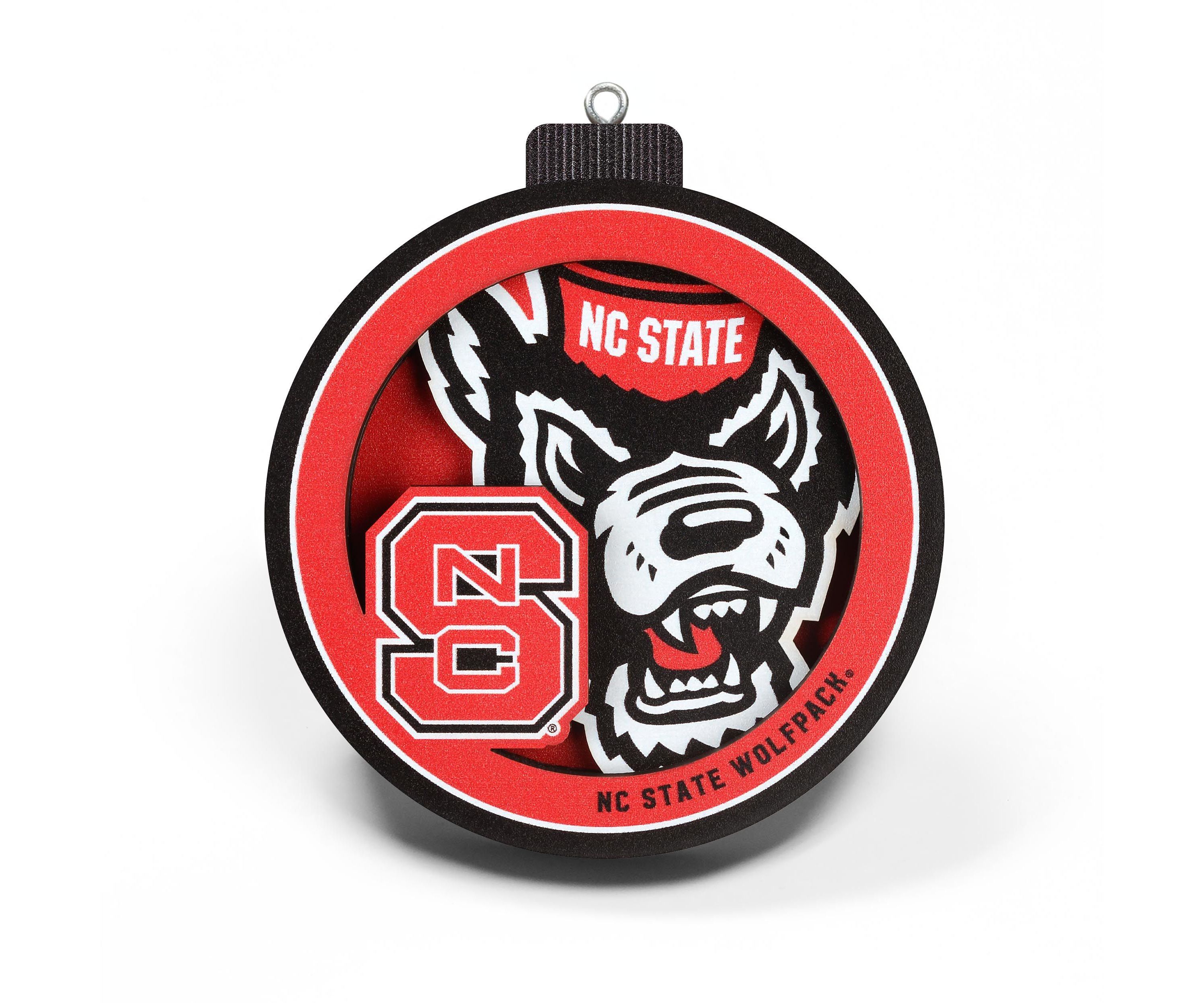 YouTheFan NCAA NC State Wolfpack 3D Logo Series Ornaments
