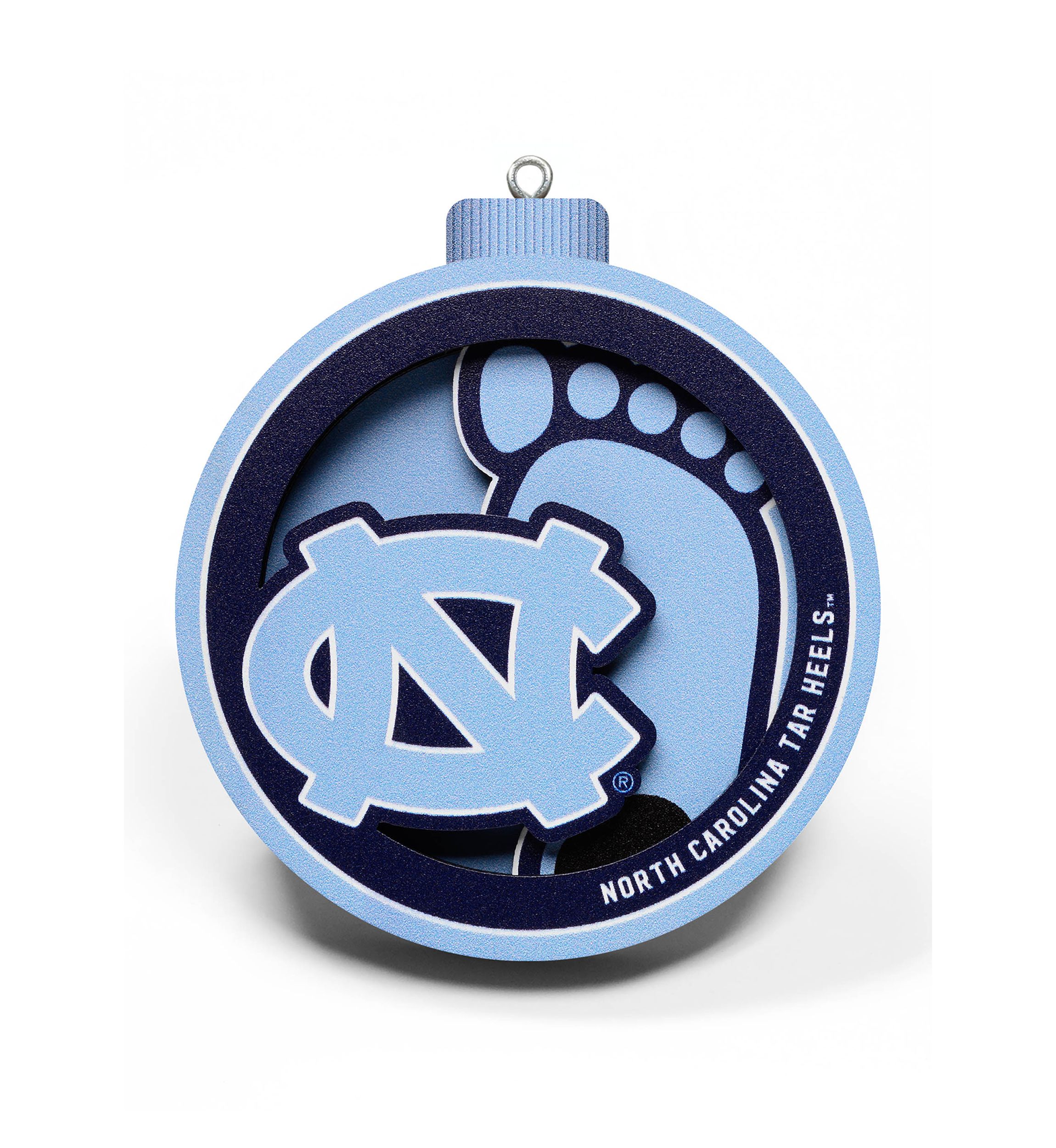 YouTheFan NCAA North Carolina Tar Heels 3D Logo Series Ornaments