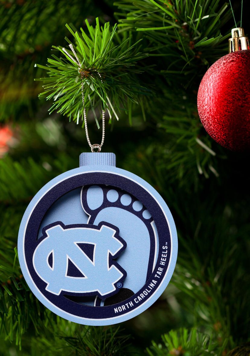 YouTheFan NCAA North Carolina Tar Heels 3D Logo Series Ornaments