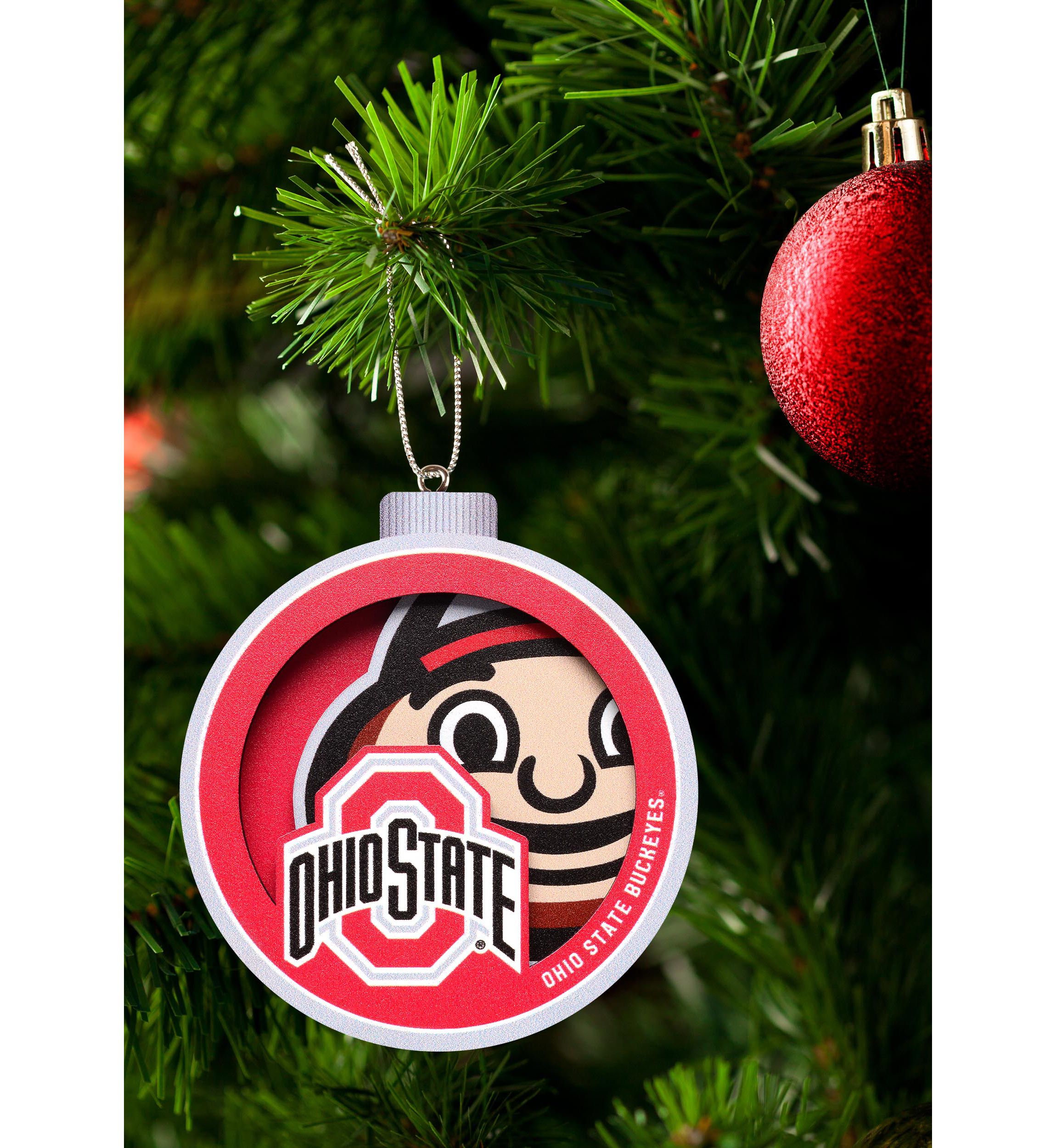 YouTheFan NCAA Ohio State Buckeyes 3D Logo Series Ornaments