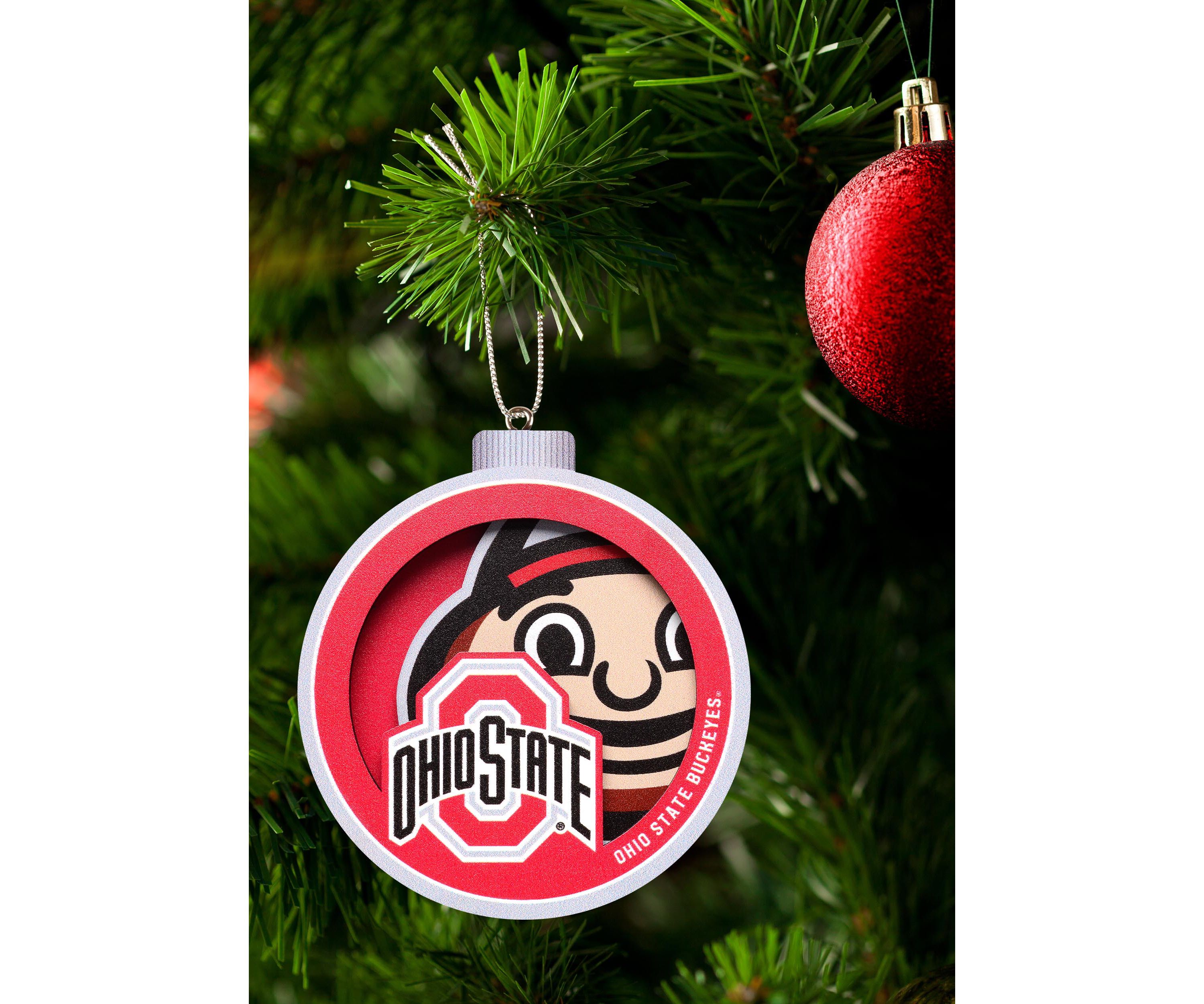 YouTheFan NCAA Ohio State Buckeyes 3D Logo Series Ornaments