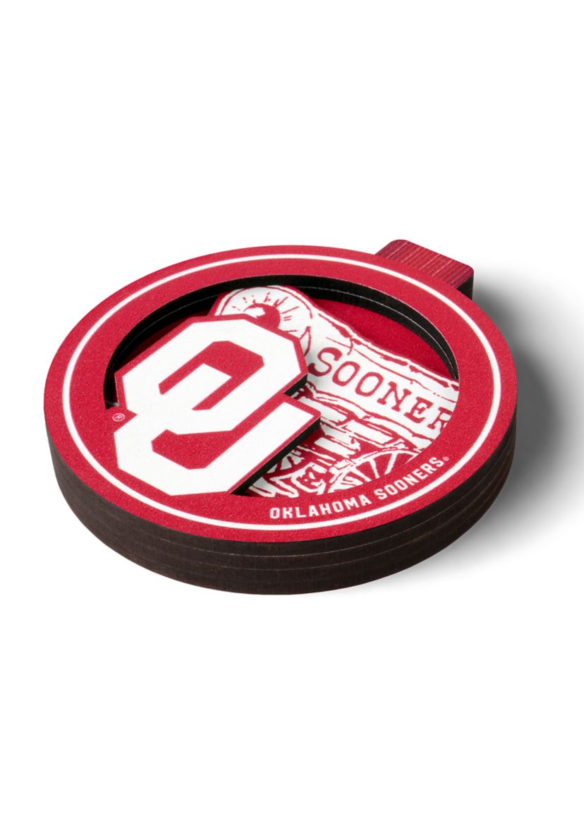 YouTheFan NCAA Oklahoma Sooners 3D Logo Series Ornaments