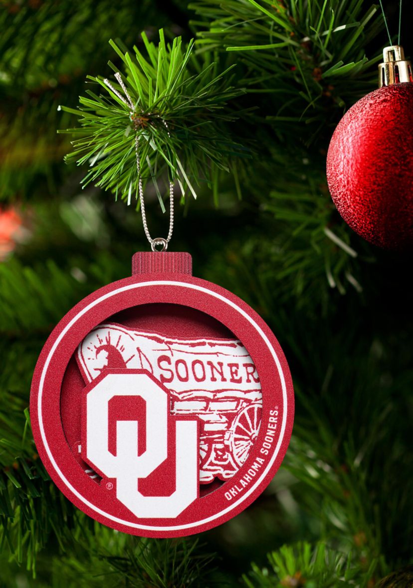 YouTheFan NCAA Oklahoma Sooners 3D Logo Series Ornaments