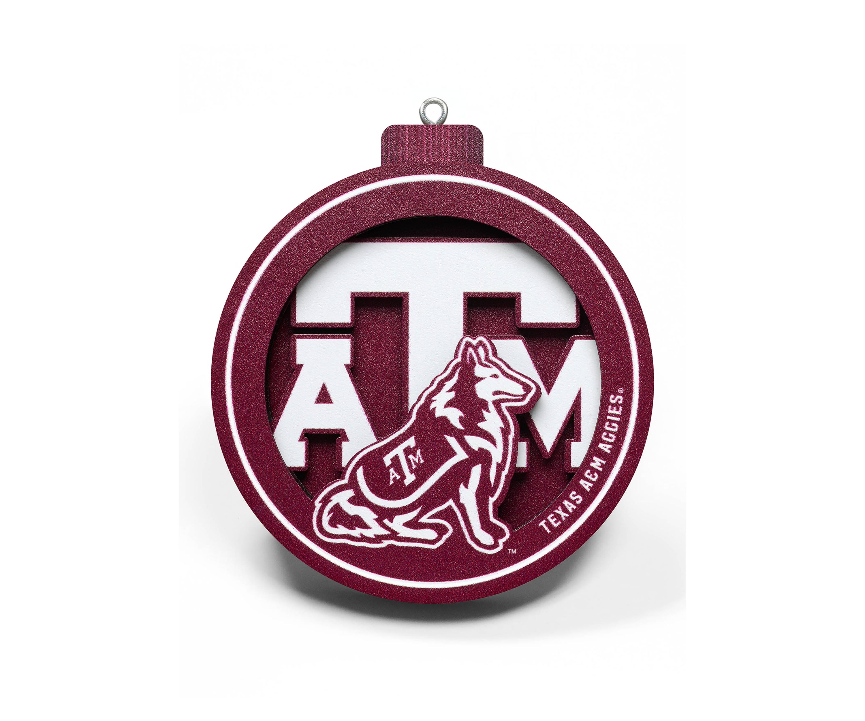 YouTheFan NCAA Texas A&M Aggies 3D Logo Series Ornaments