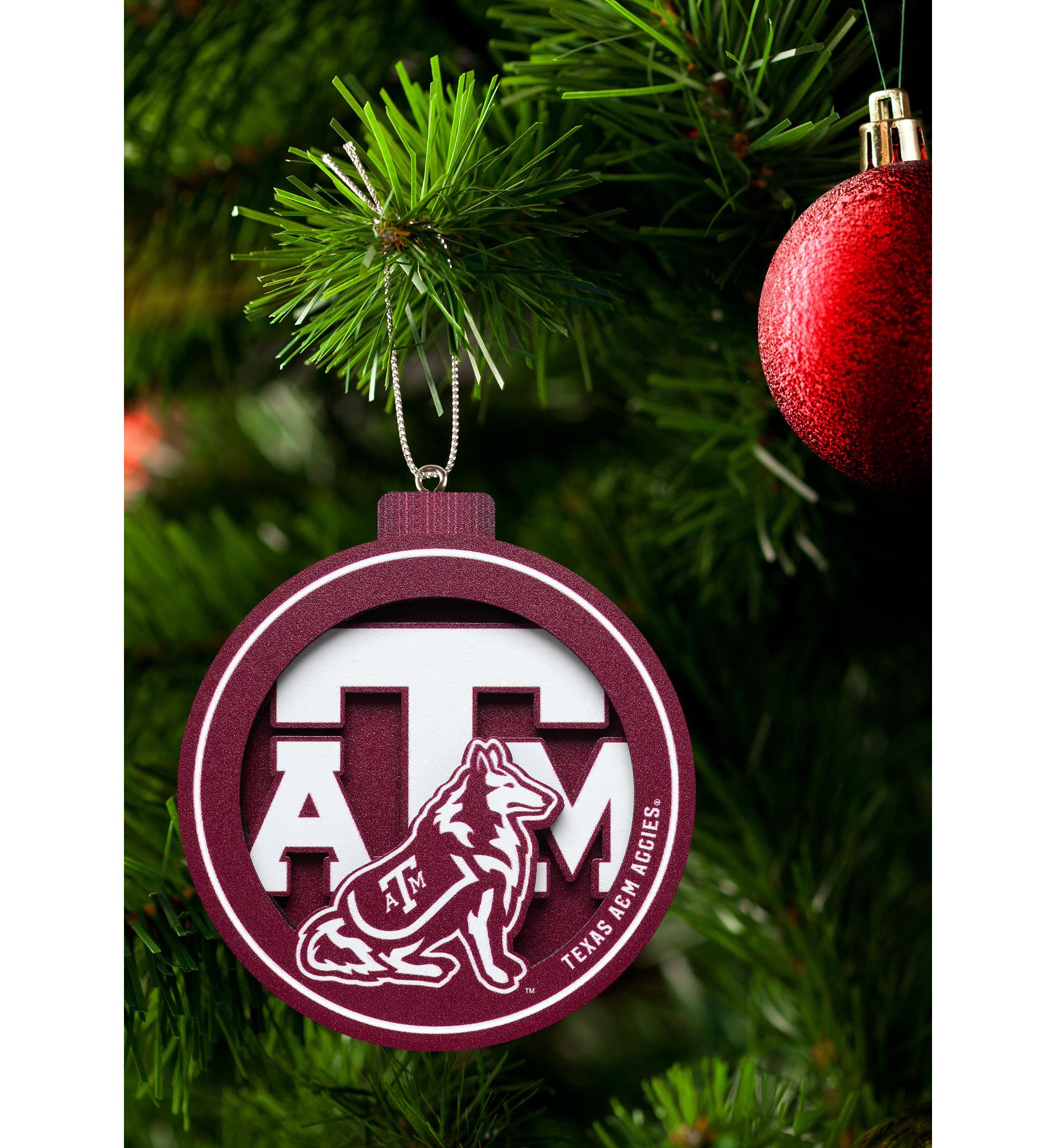 YouTheFan NCAA Texas A&M Aggies 3D Logo Series Ornaments