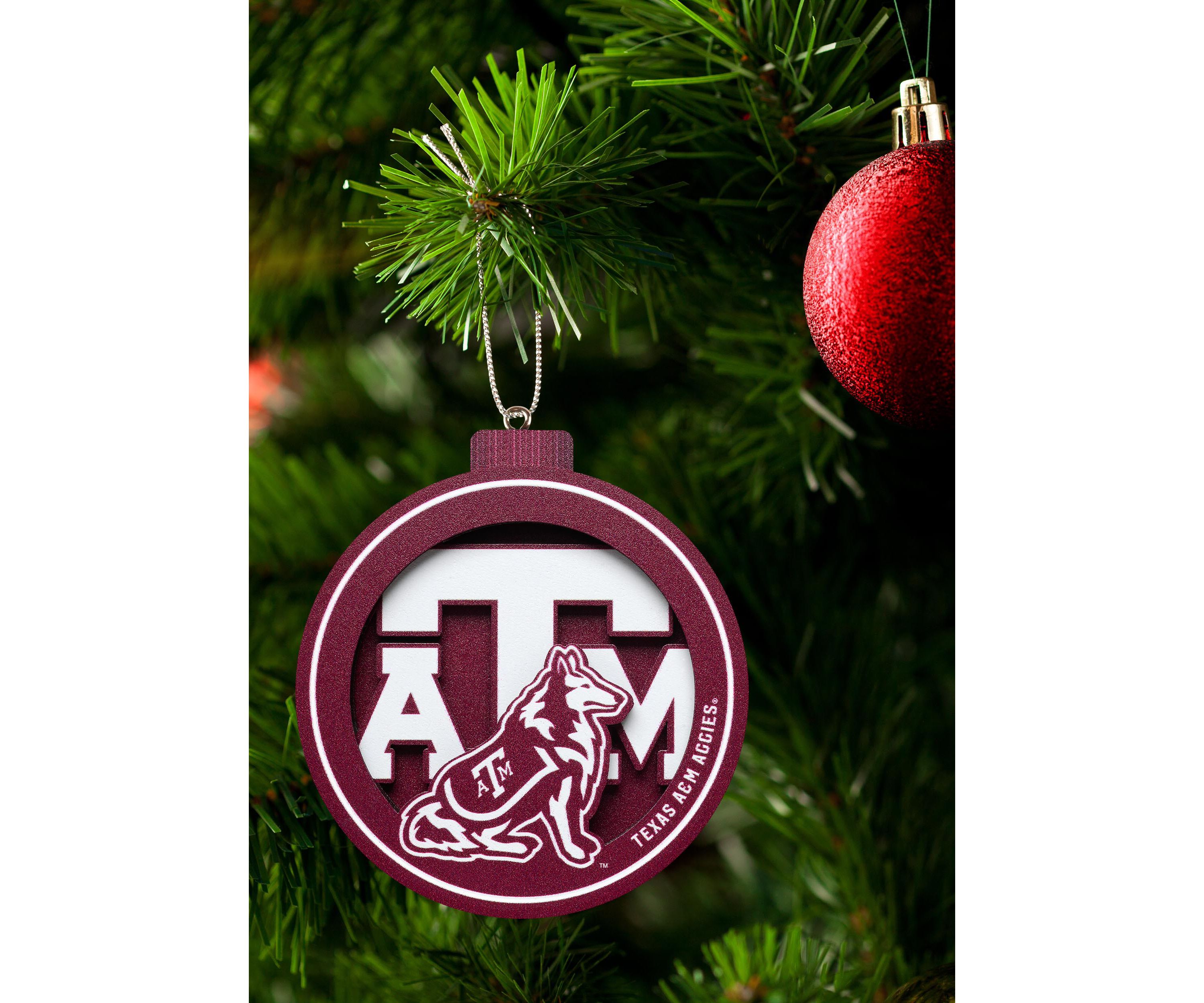 YouTheFan NCAA Texas A&M Aggies 3D Logo Series Ornaments