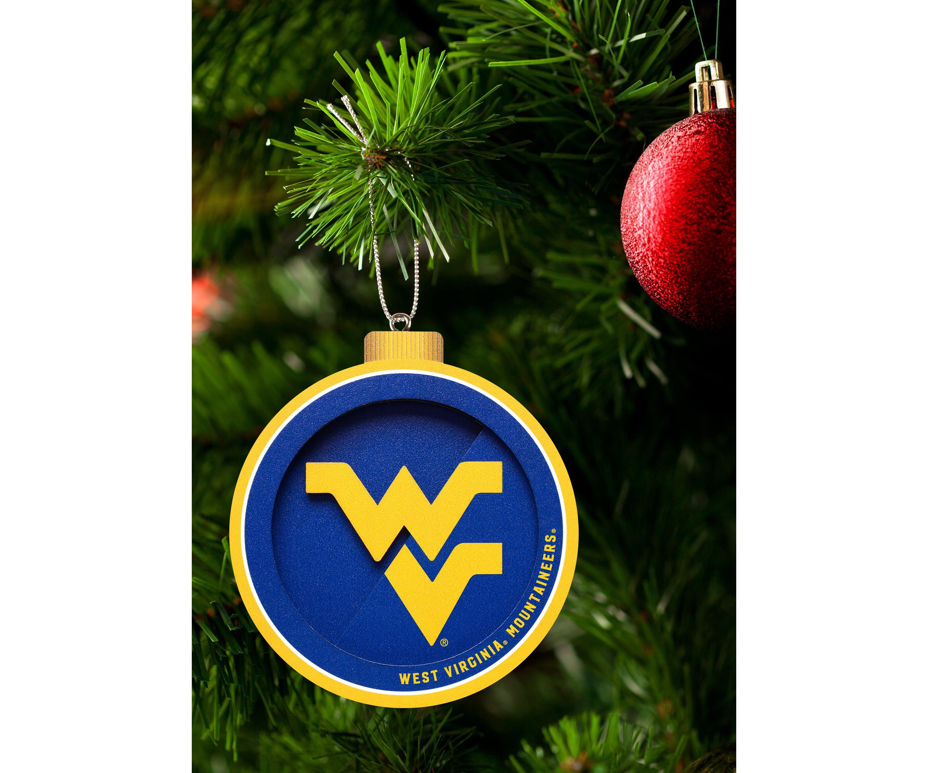 YouTheFan NCAA West Virginia Mountaineers 3D Logo Series Ornaments