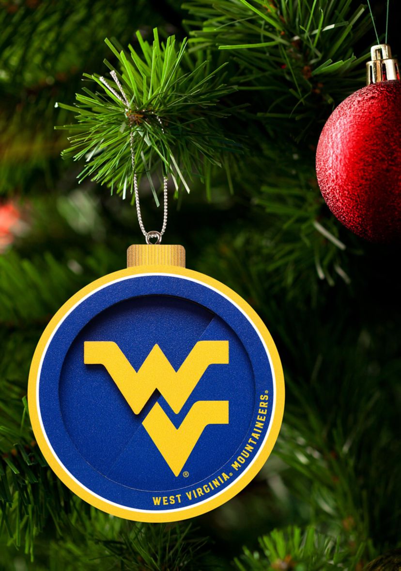 YouTheFan NCAA West Virginia Mountaineers 3D Logo Series Ornaments