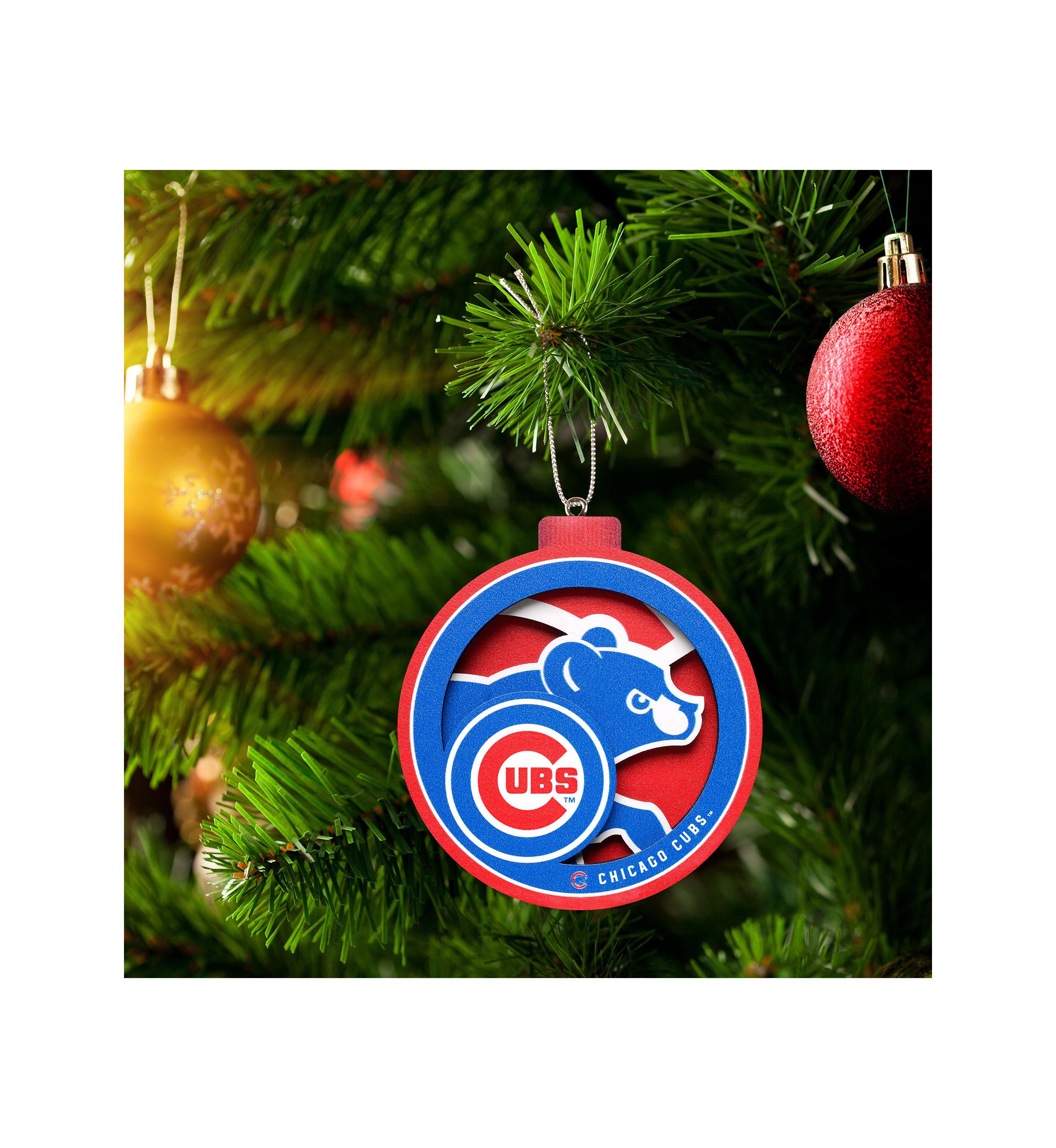 YouTheFan MLB Chicago Cubs 3D Logo Series Ornaments
