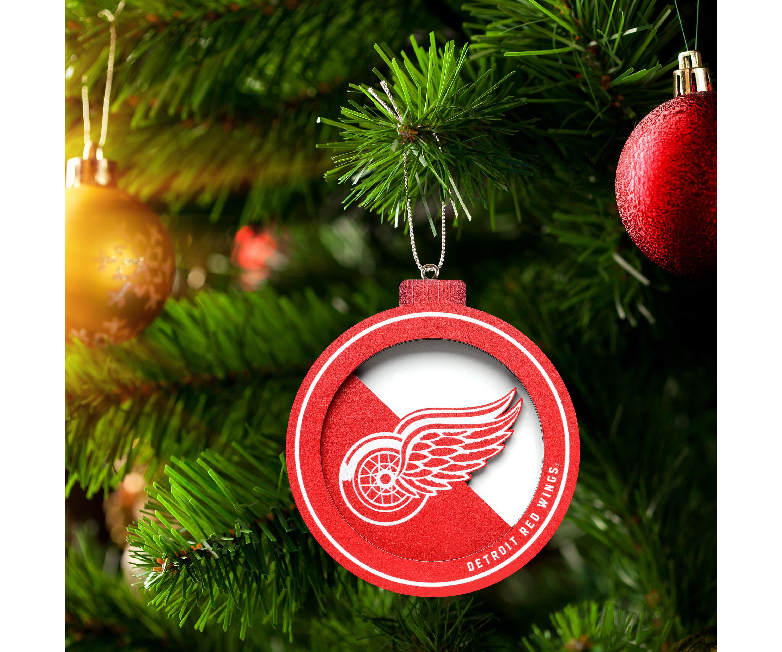 YouTheFan NHL Detroit Red Wings (Joe Louis) 3D Logo Series Ornaments