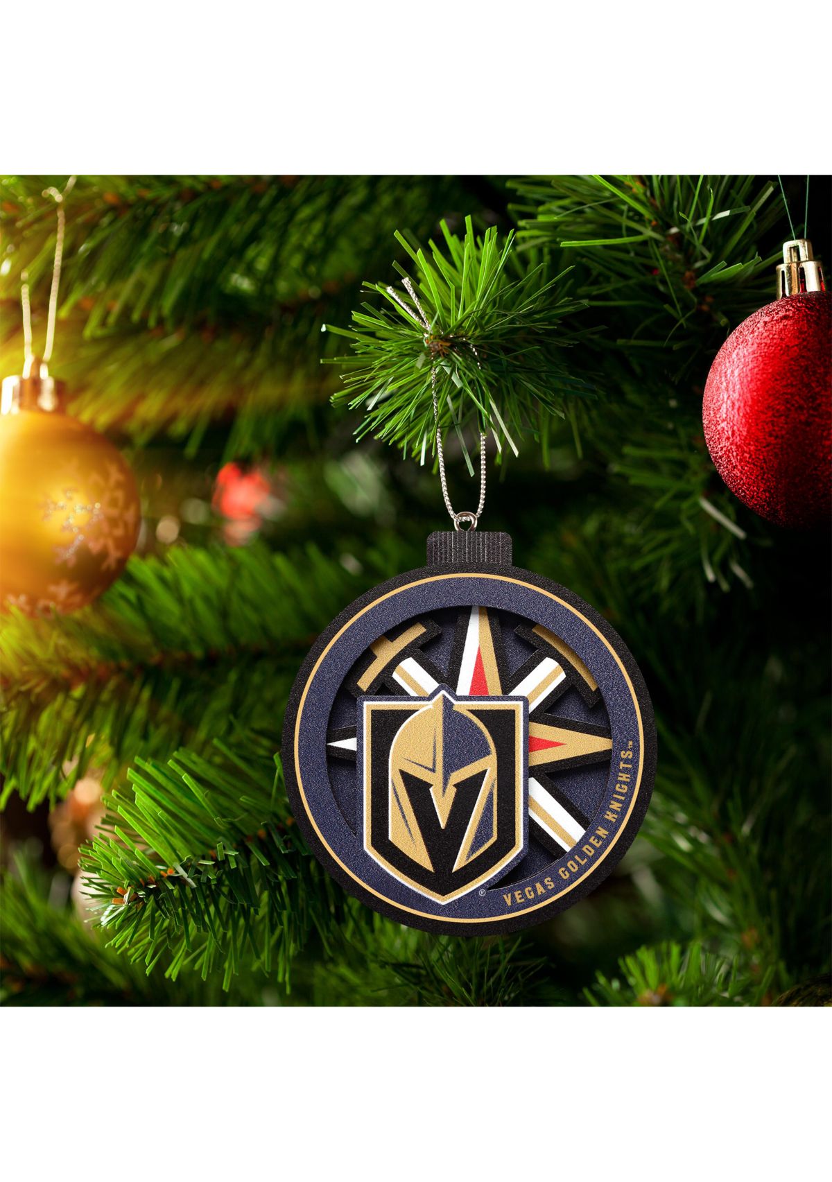 YouTheFan NHL Vegas Golden Knights 3D Logo Series Ornaments