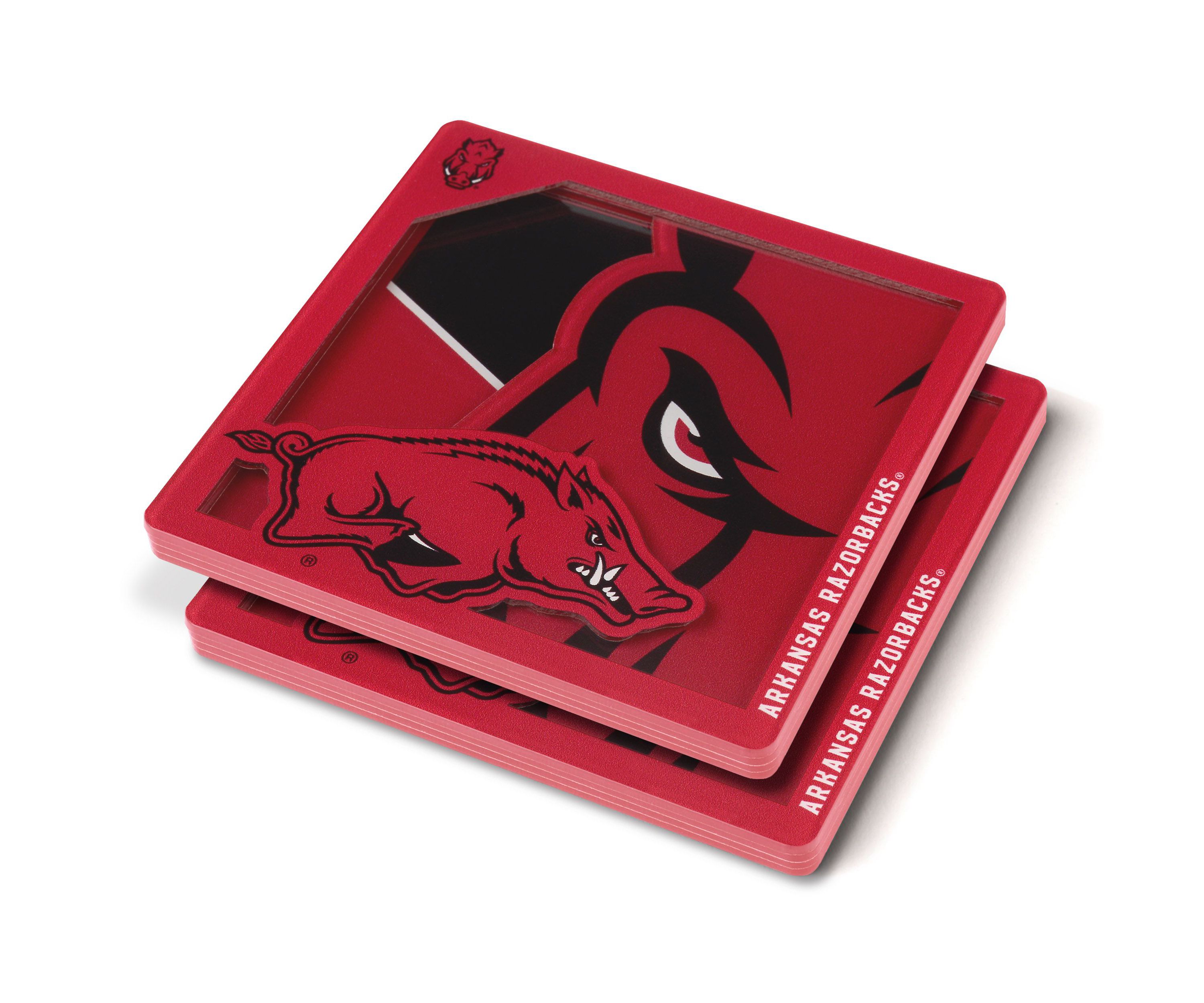 YouTheFan NCAA Arkansas Razorbacks 3D Logo Series Coasters