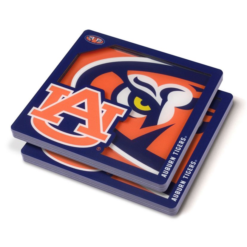YouTheFan NCAA Auburn Tigers 3D Logo Series Coasters