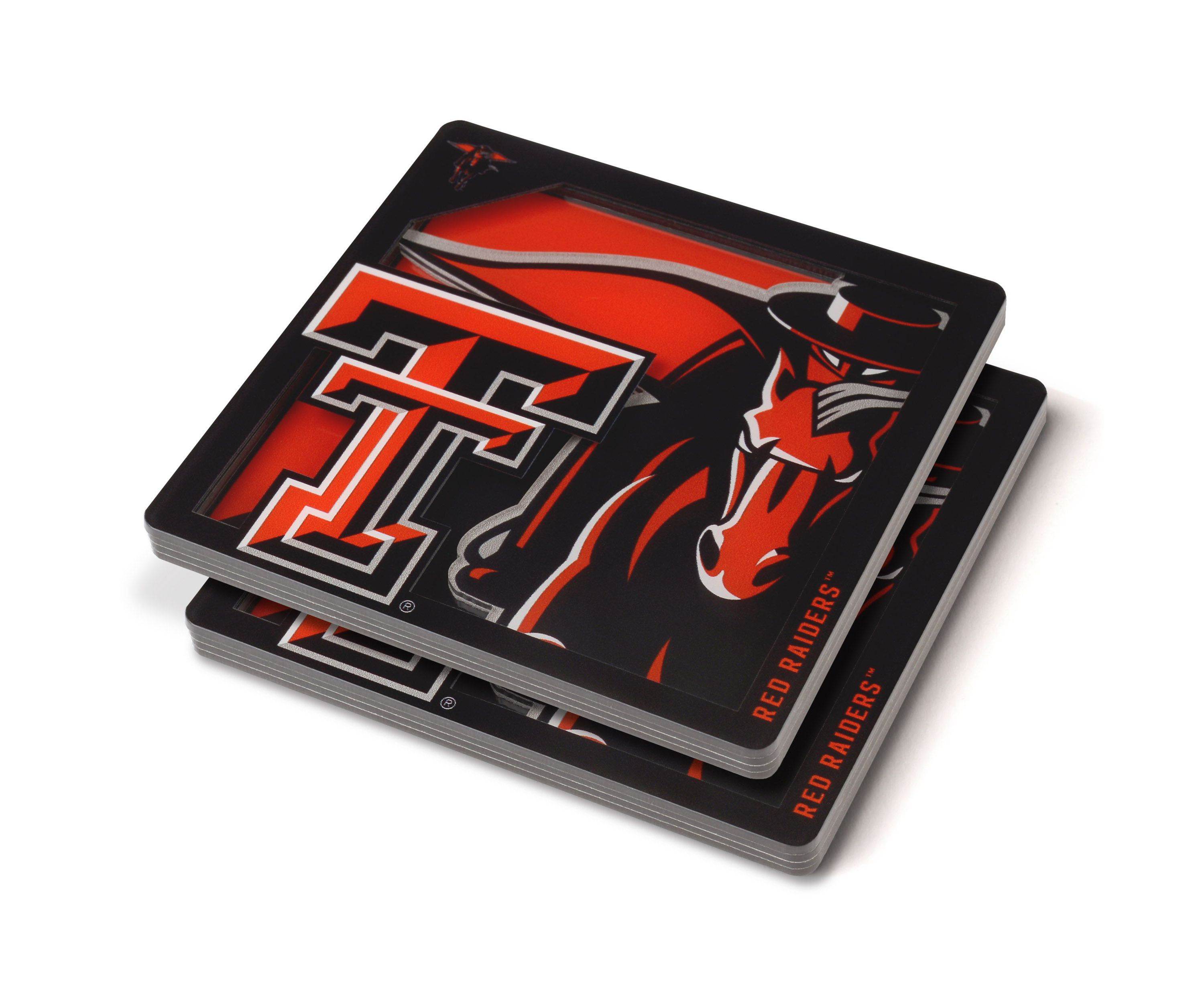 YouTheFan NCAA Texas Tech Red Raiders 3D Logo Series Coasters