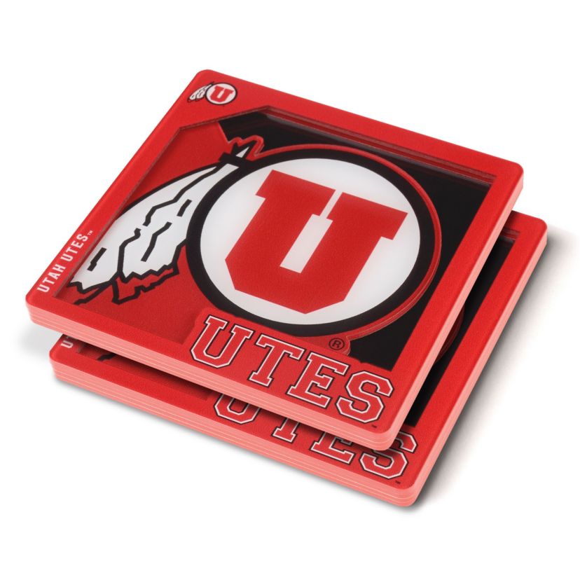 YouTheFan NCAA Utah Utes 3D Logo Series Coasters