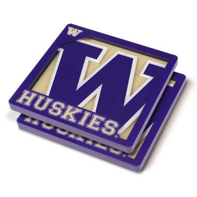 YouTheFan NCAA Washington Huskies 3D Logo Series Coasters