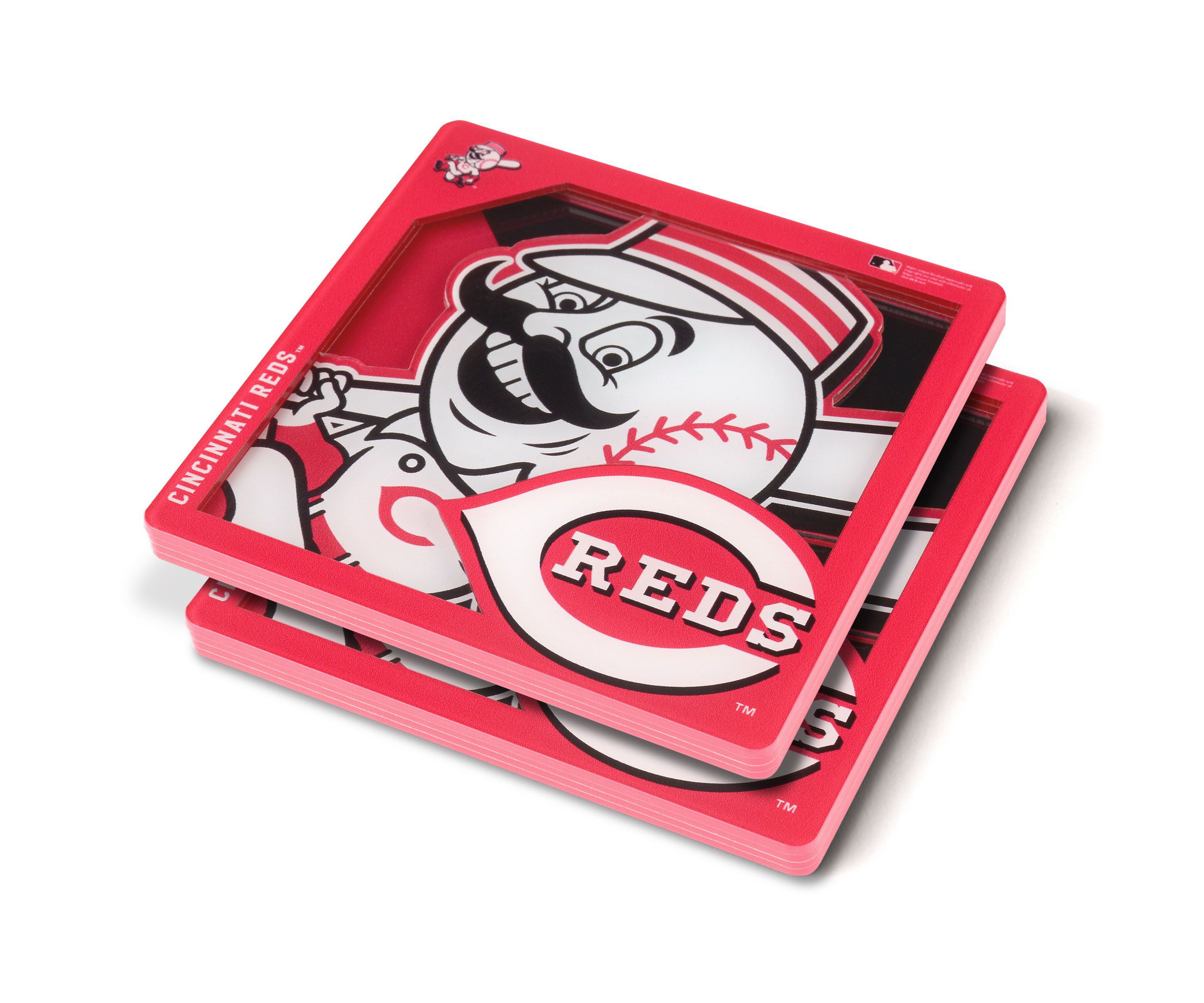 YouTheFan MLB Cincinnati Reds 3D Logo Series Coasters