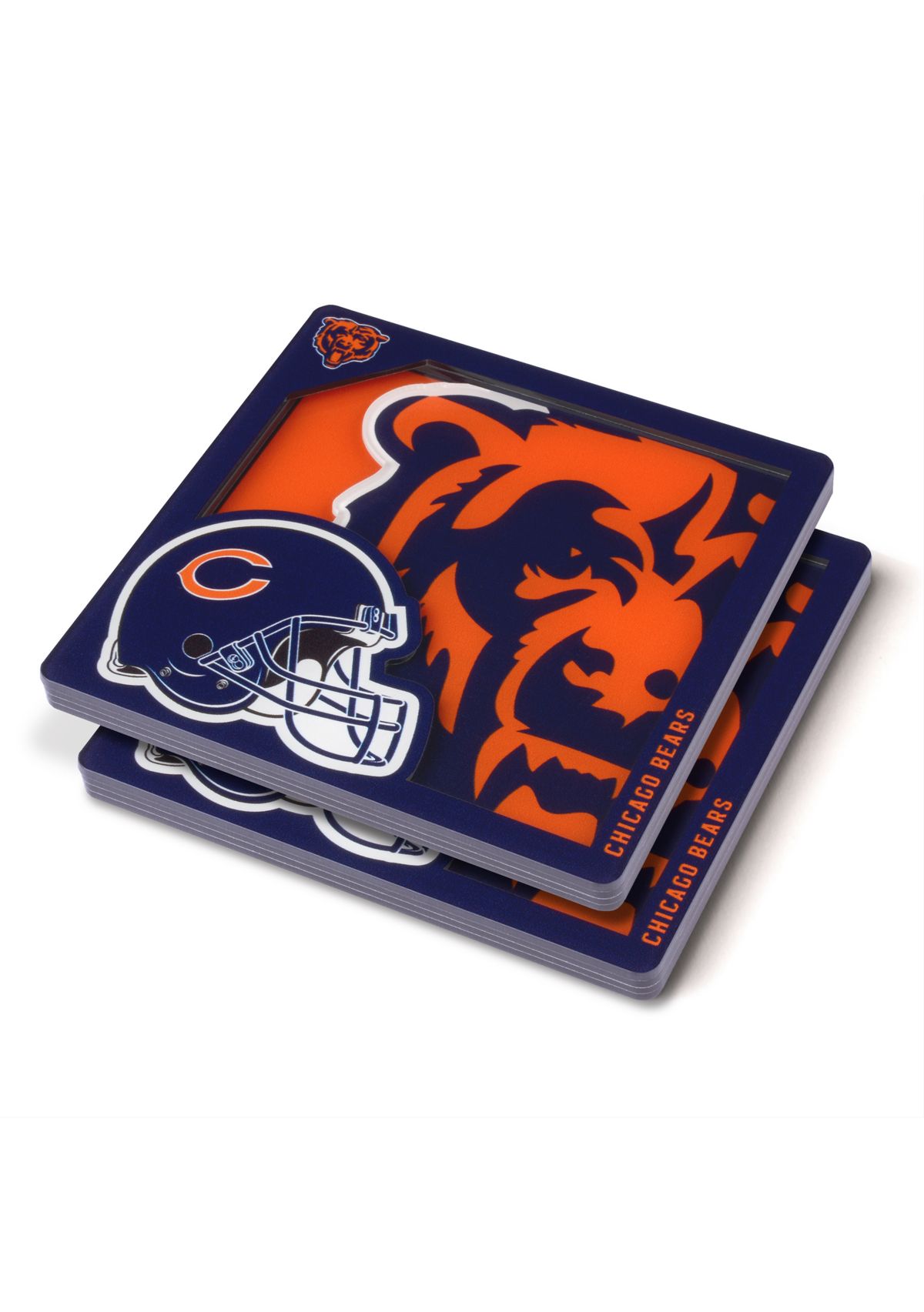 YouTheFan NFL Chicago Bears 3D Logo Series Coasters