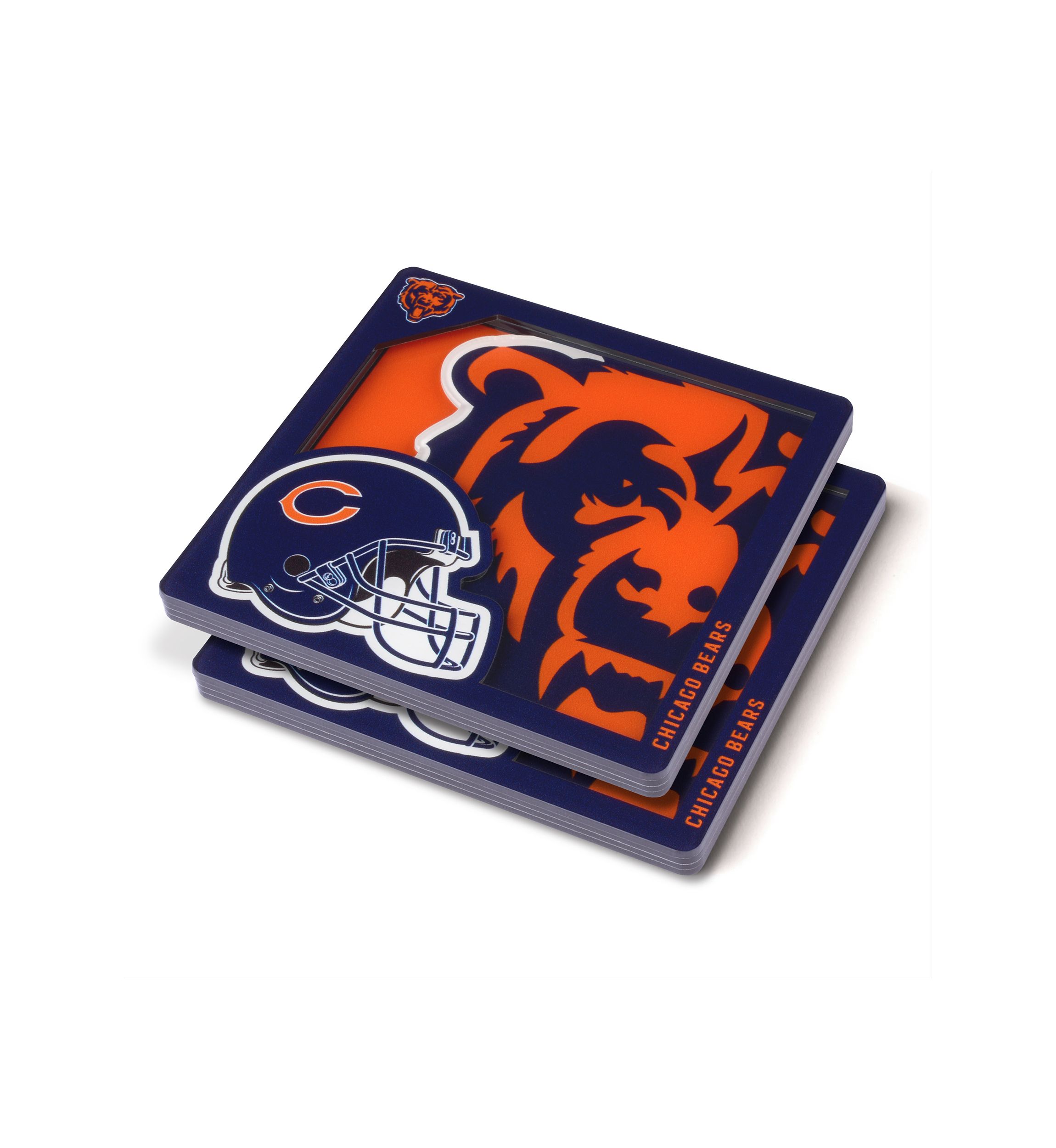 YouTheFan NFL Chicago Bears 3D Logo Series Coasters