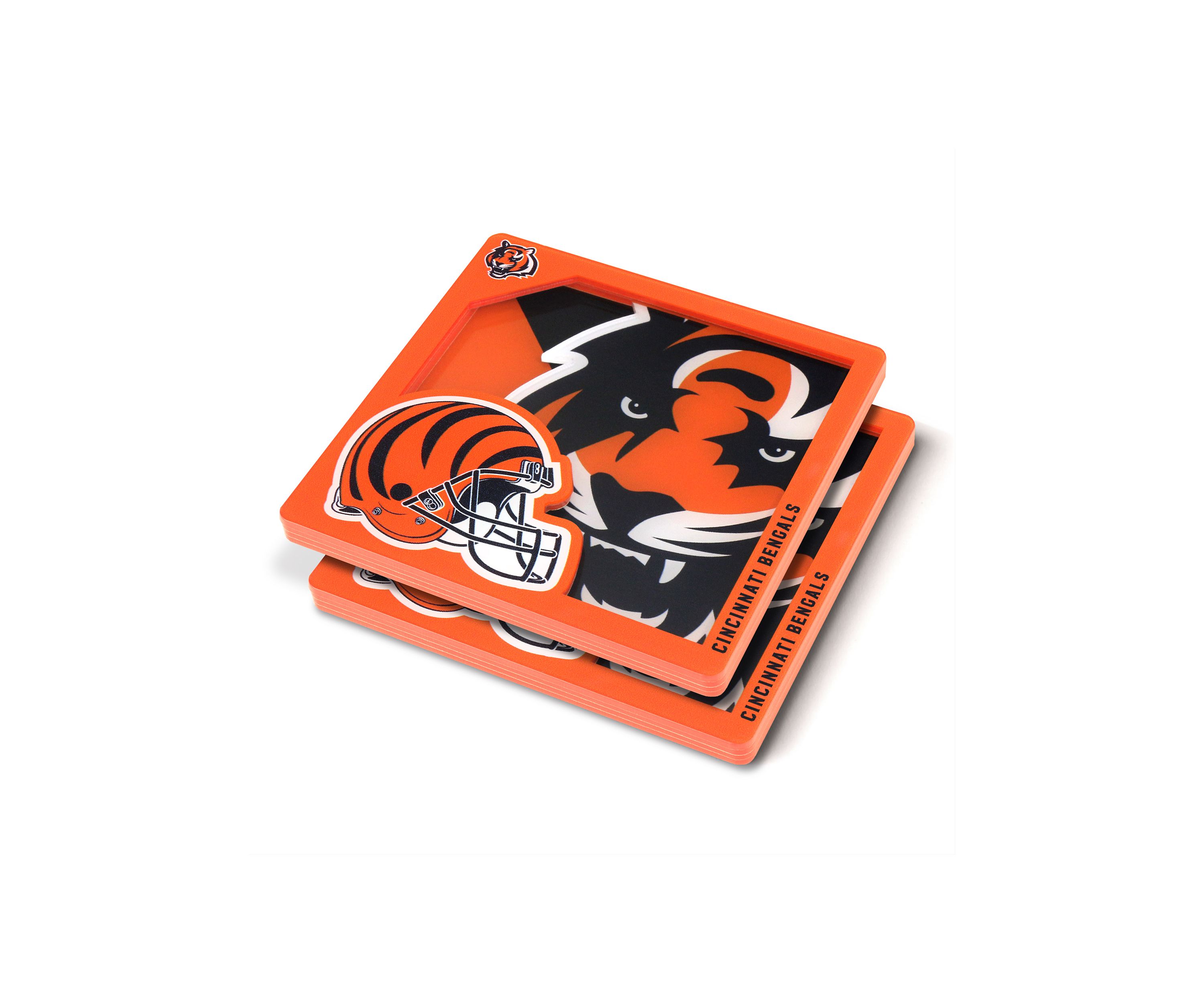 YouTheFan NFL Cincinnati Bengals 3D Logo Series Coasters