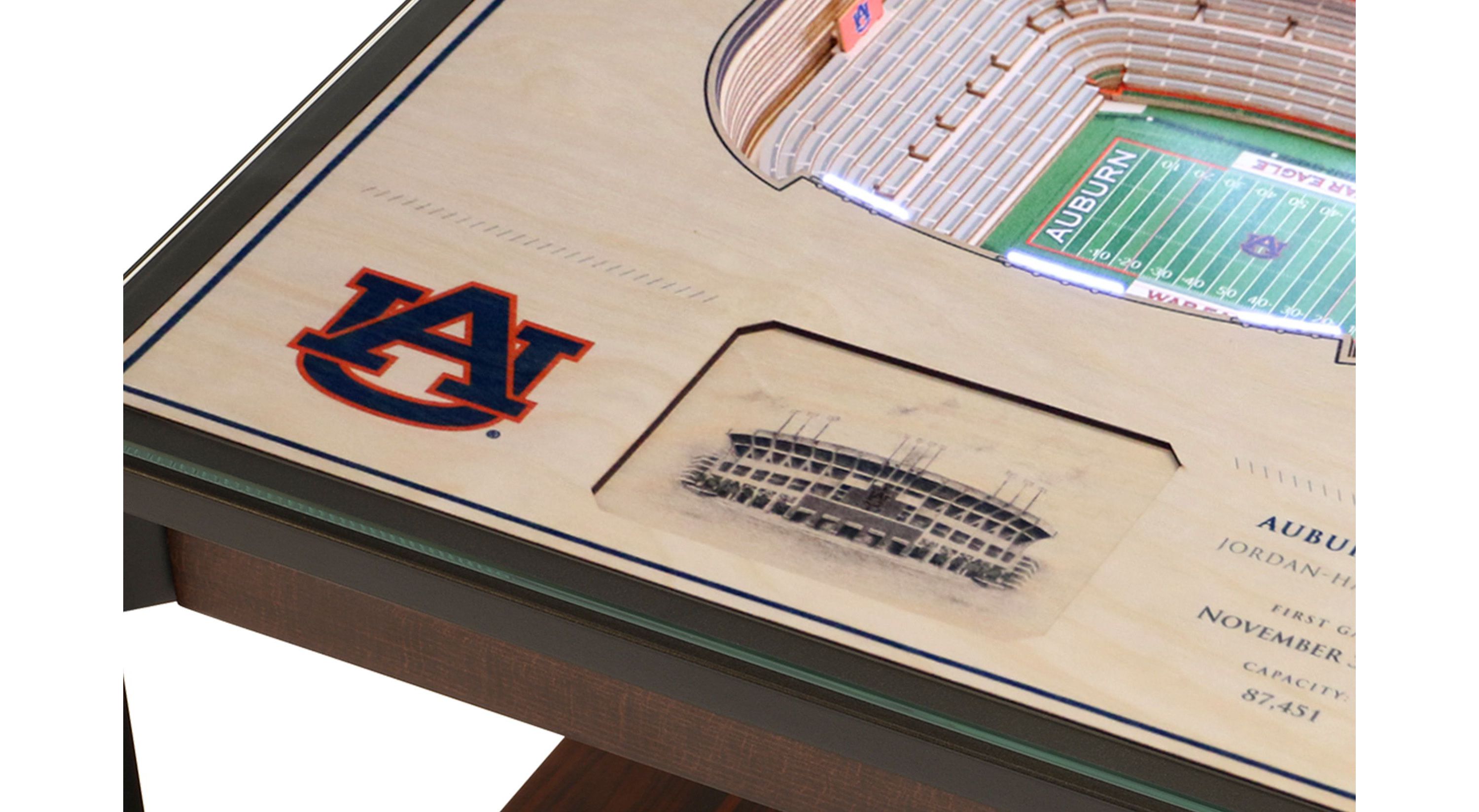 YouTheFan NCAA Auburn Tigers 25-Layer StadiumViews Lighted End Table - Jordan-Hare Stadium