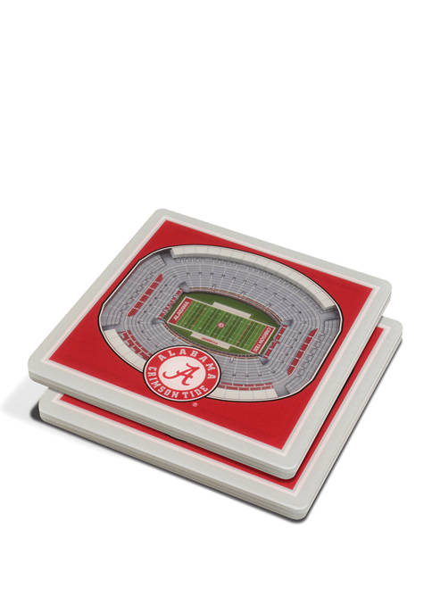 NCAA Alabama Crimson Tide 3D StadiumViews 2 Pack Coaster Set - Bryant-Denny Stadium