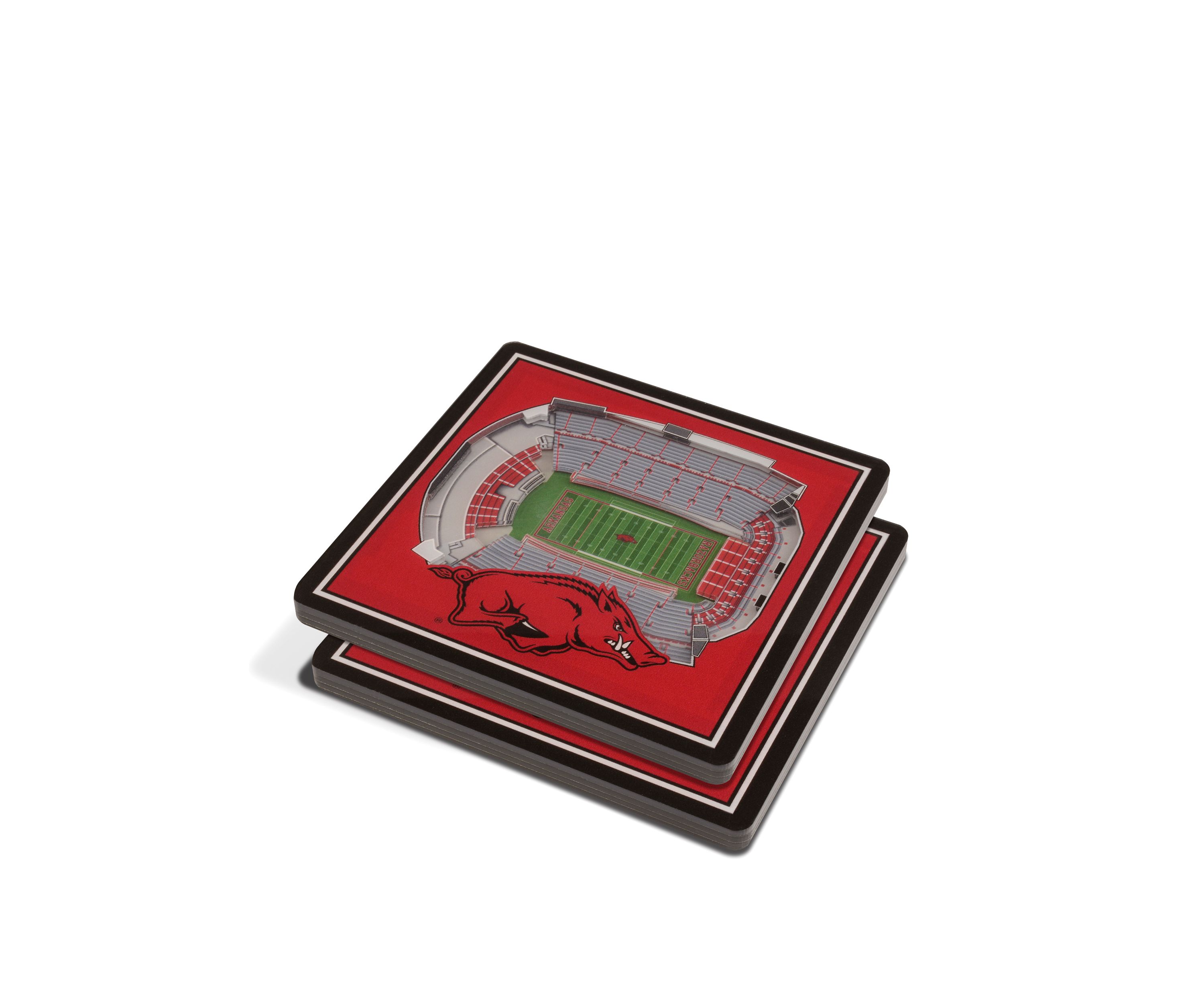 YouTheFan NCAA Arkansas Razorbacks 3D StadiumView Coasters - Donald W. Reynolds Razorback Stadium