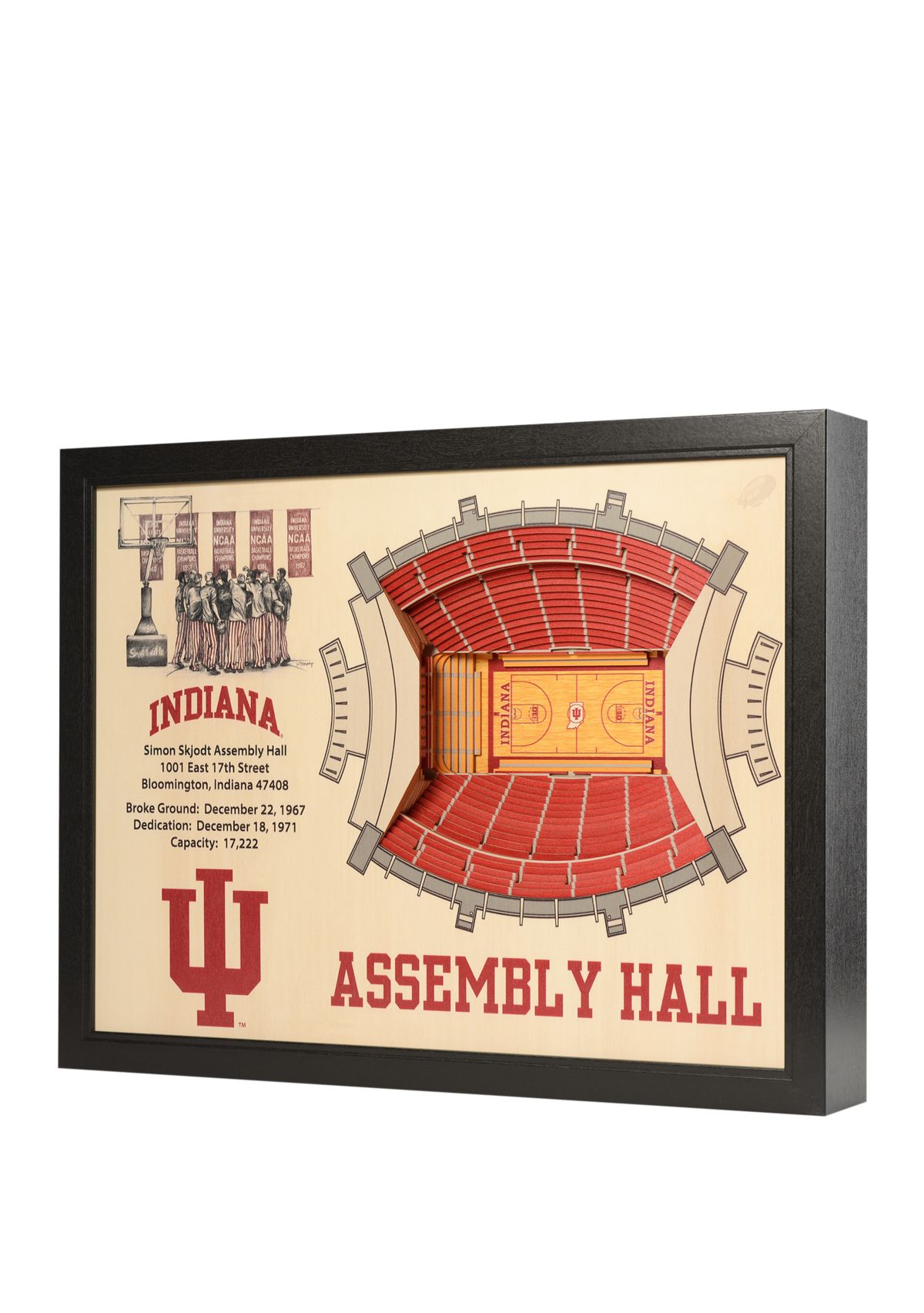 YouTheFan NCAA Indiana Hoosiers 25-Layer StadiumViews 3D Wall Art - Assembly Hall