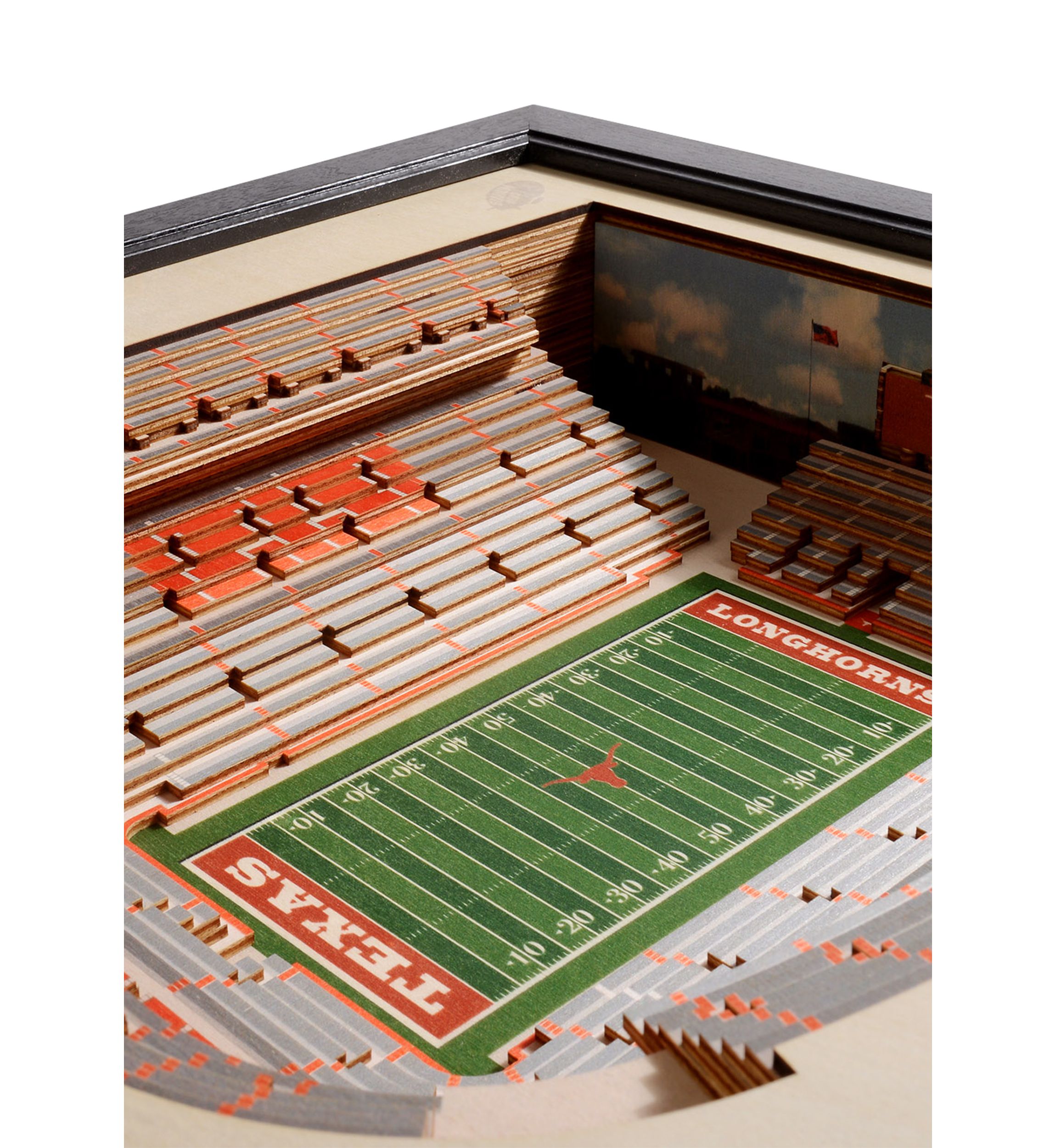 YouTheFan NCAA Texas Longhorns 25-Layer StadiumViews 3D Wall Art - Darrell K Royal–Texas Memorial Stadium