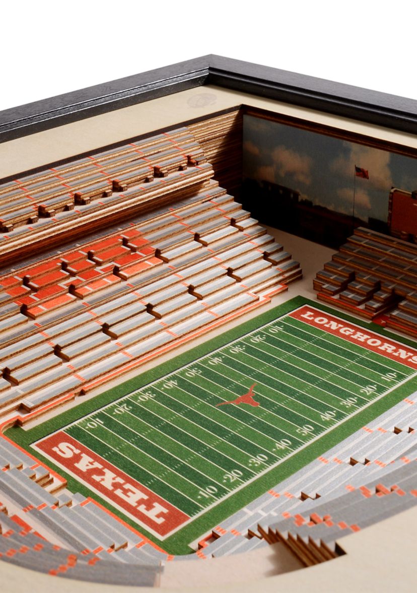YouTheFan NCAA Texas Longhorns 25-Layer StadiumViews 3D Wall Art - Darrell K Royal–Texas Memorial Stadium