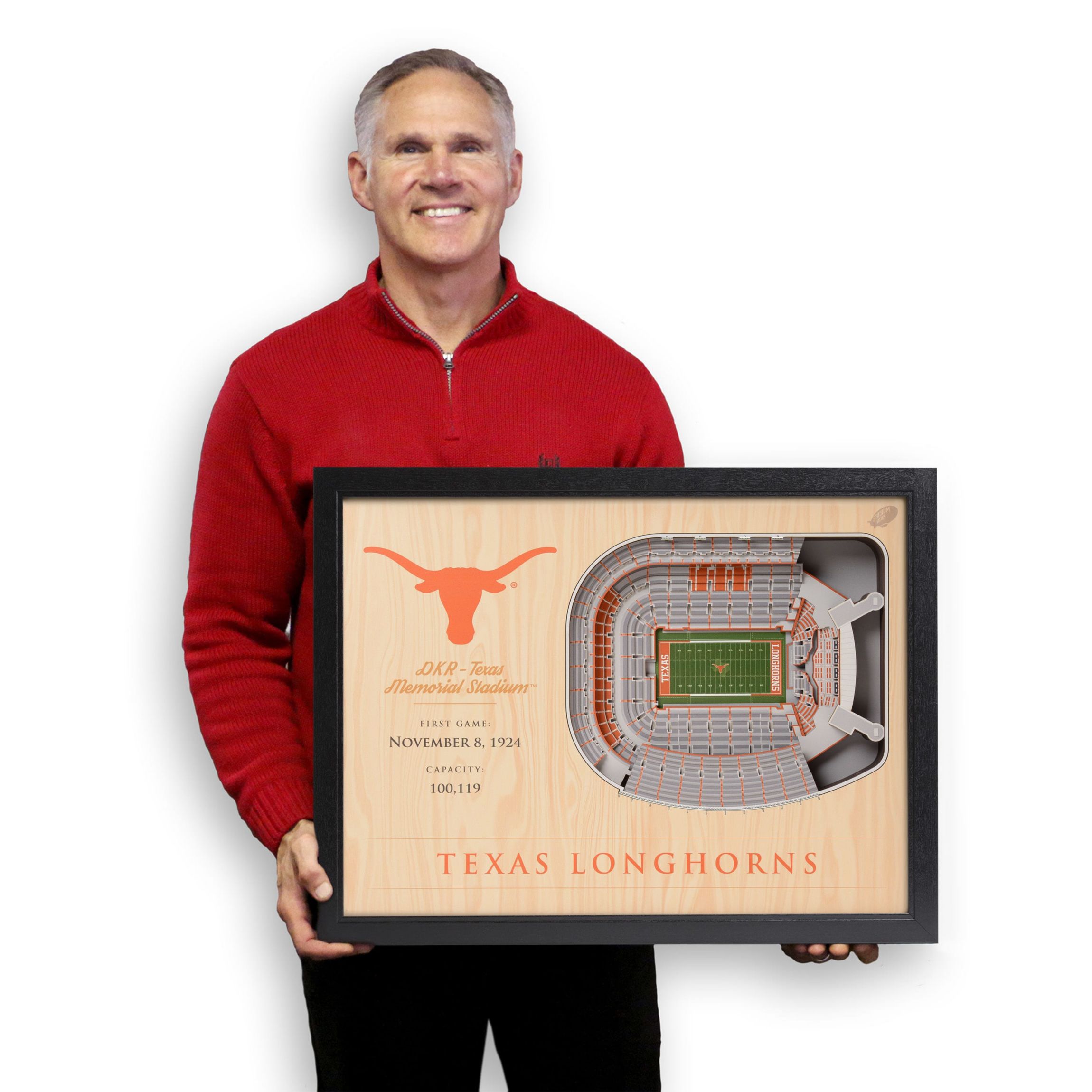 YouTheFan NCAA Texas Longhorns 25-Layer StadiumViews 3D Wall Art - Darrell K Royal–Texas Memorial Stadium