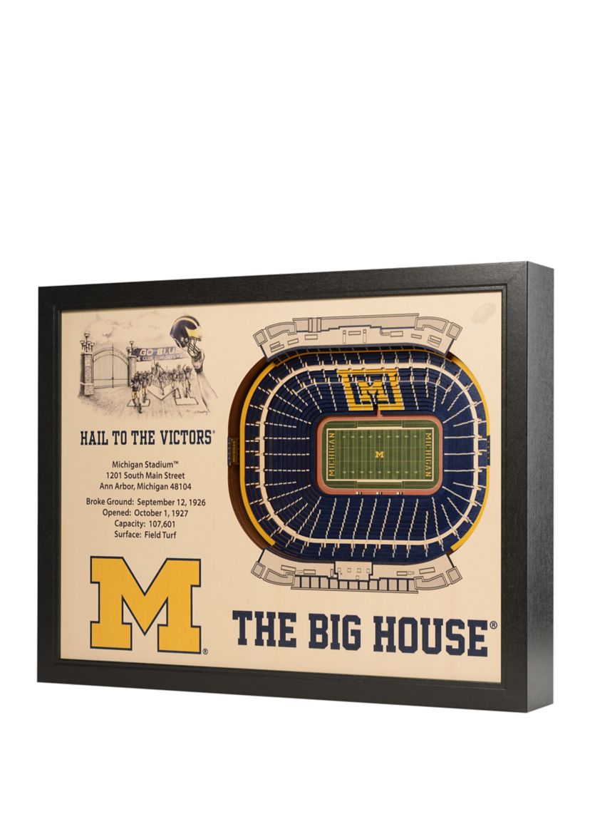 YouTheFan NCAA Michigan Wolverines FB 25-Layer StadiumViews 3D Wall Art - Michigan Stadium