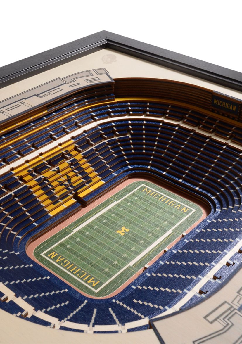YouTheFan NCAA Michigan Wolverines FB 25-Layer StadiumViews 3D Wall Art - Michigan Stadium