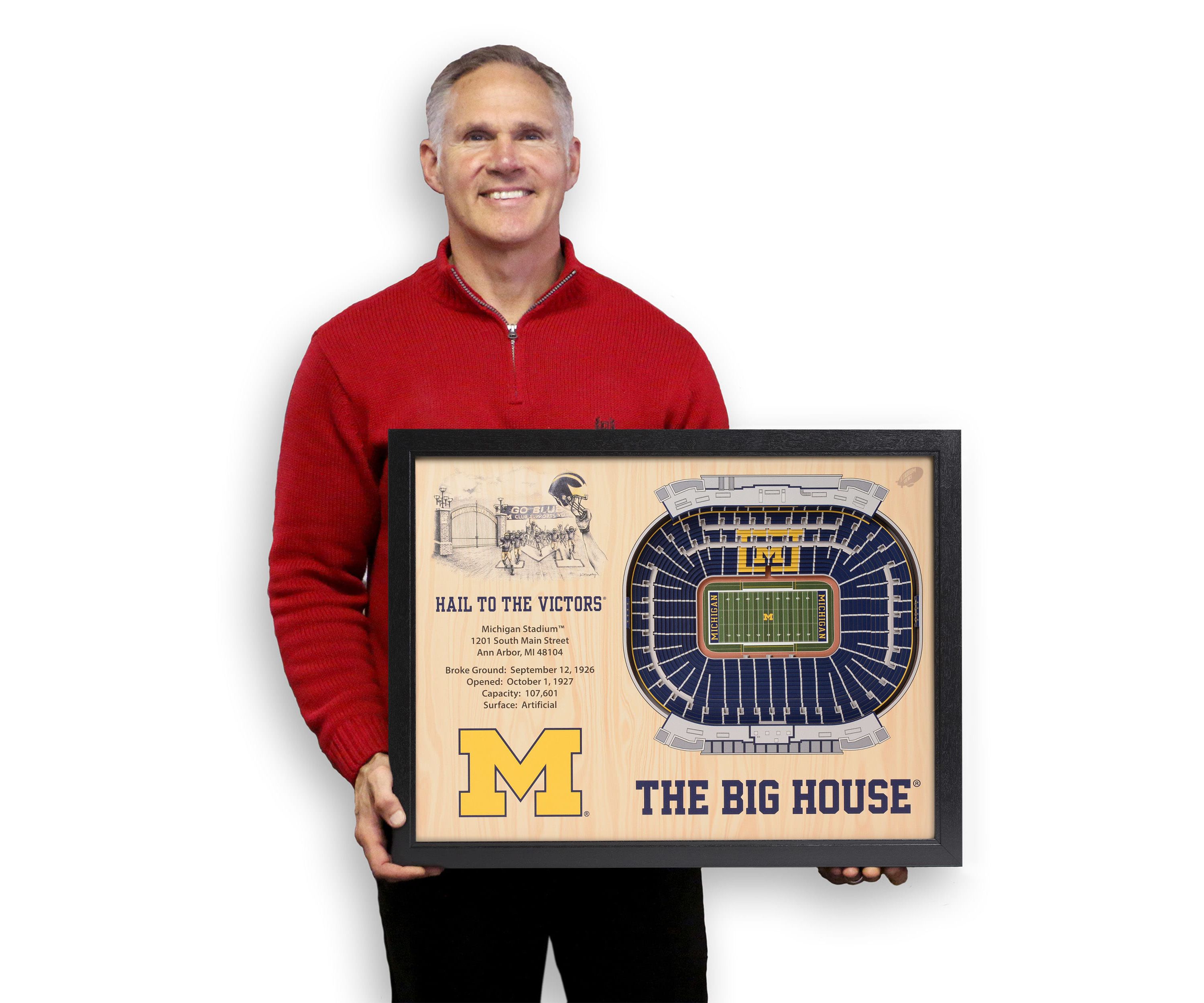 YouTheFan NCAA Michigan Wolverines FB 25-Layer StadiumViews 3D Wall Art - Michigan Stadium