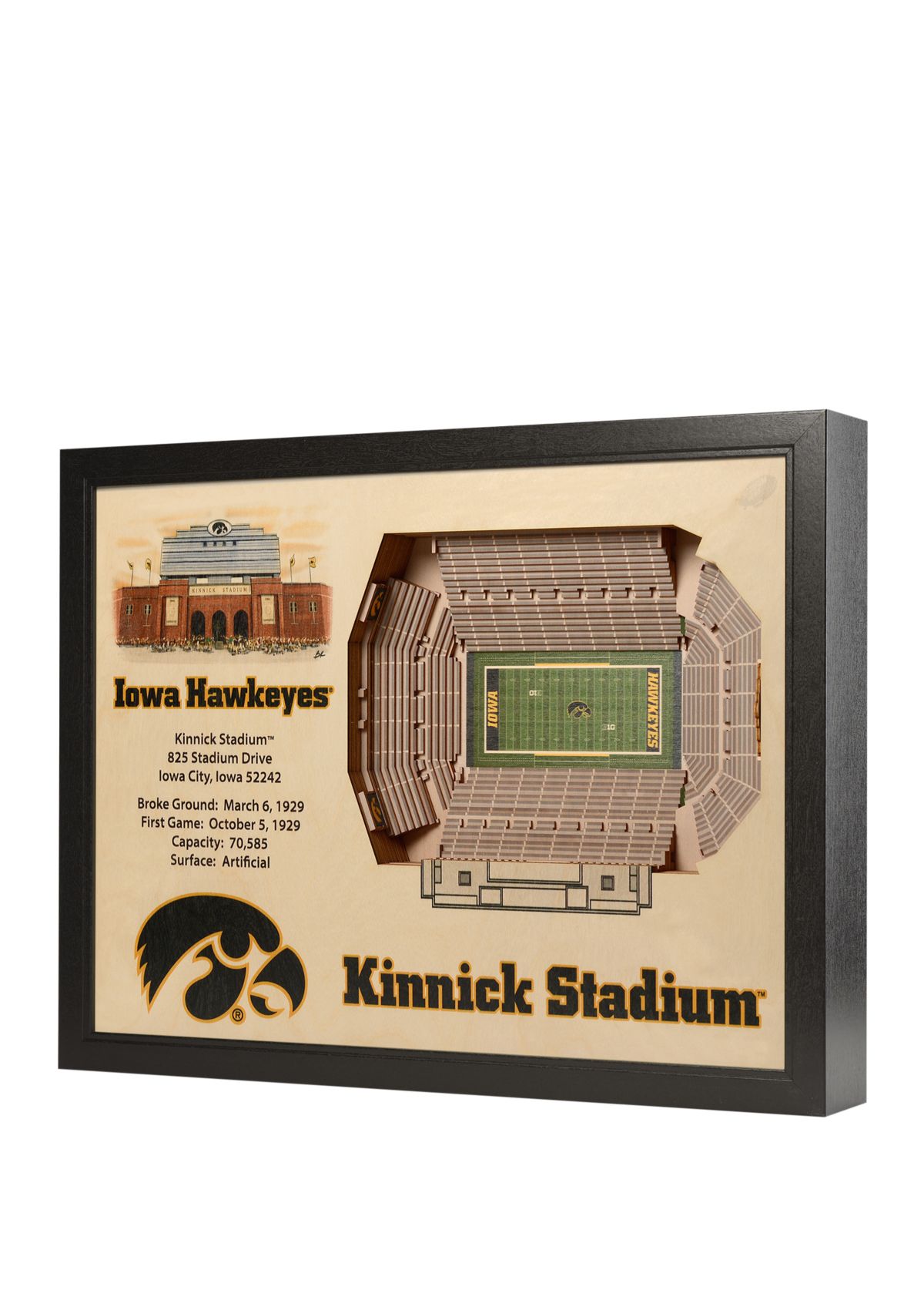 YouTheFan NCAA Iowa Hawkeyes FB 25-Layer StadiumViews 3D Wall Art - Kinnick Stadium