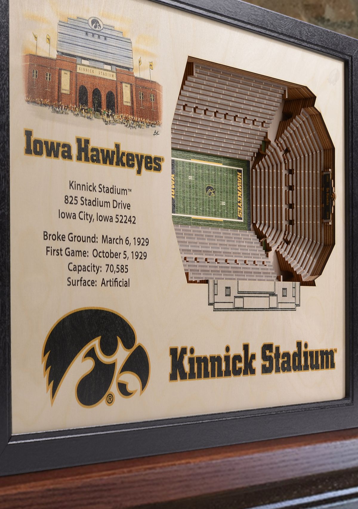 YouTheFan NCAA Iowa Hawkeyes FB 25-Layer StadiumViews 3D Wall Art - Kinnick Stadium