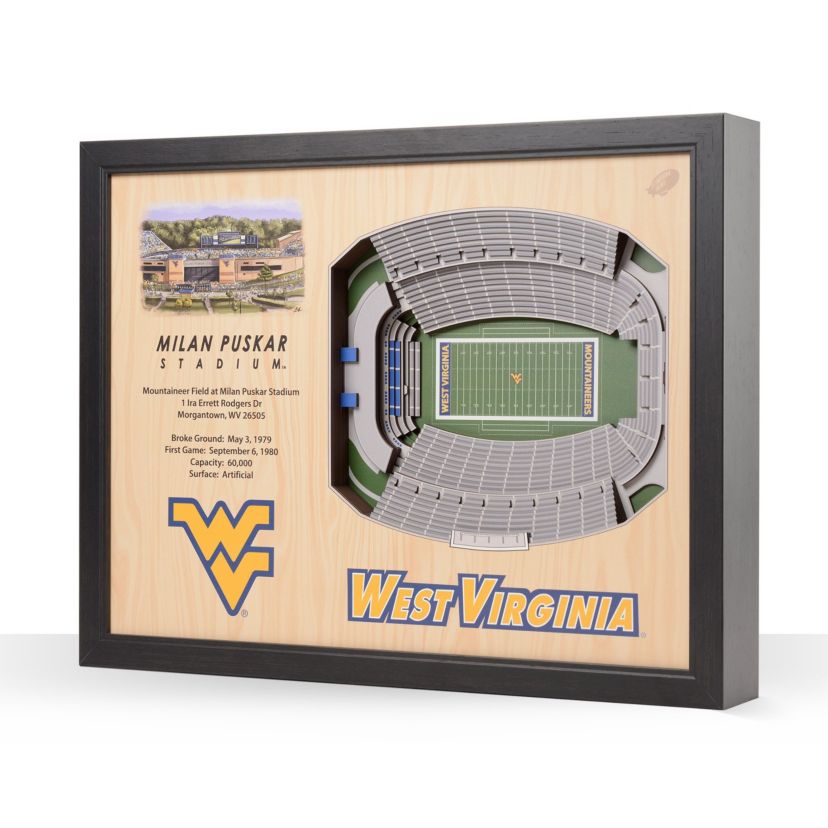 YouTheFan NCAA West Virginia Mountaineers FB 25-Layer StadiumViews 3D Wall Art - Milan Puskar Stadium