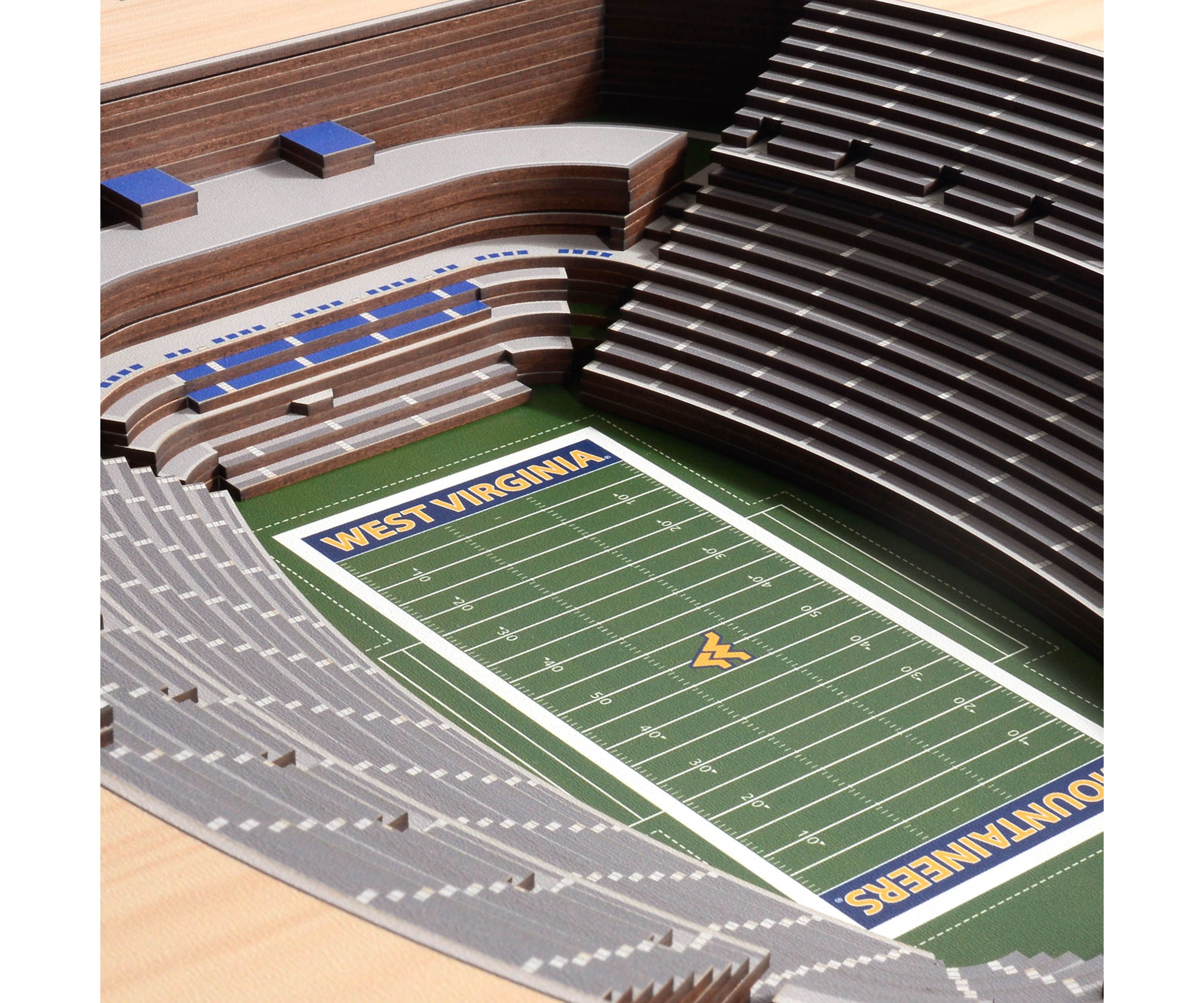 YouTheFan NCAA West Virginia Mountaineers FB 25-Layer StadiumViews 3D Wall Art - Milan Puskar Stadium