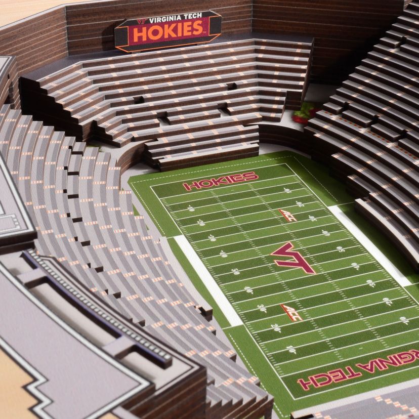 YouTheFan NCAA Virginia Tech Hokies 25-Layer StadiumViews 3D Wall Art - Lane Stadium Worsham Field