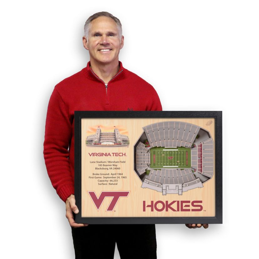 YouTheFan NCAA Virginia Tech Hokies 25-Layer StadiumViews 3D Wall Art - Lane Stadium Worsham Field