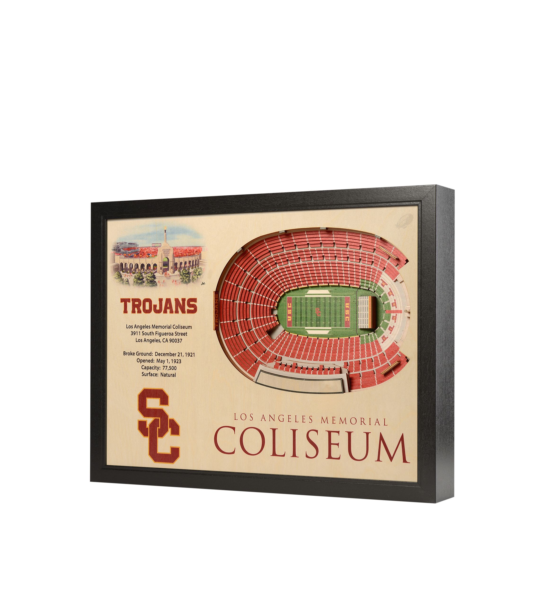 YouTheFan NCAA USC Trojans 25-Layer StadiumViews 3D Wall Art - Los Angeles Memorial Coliseum