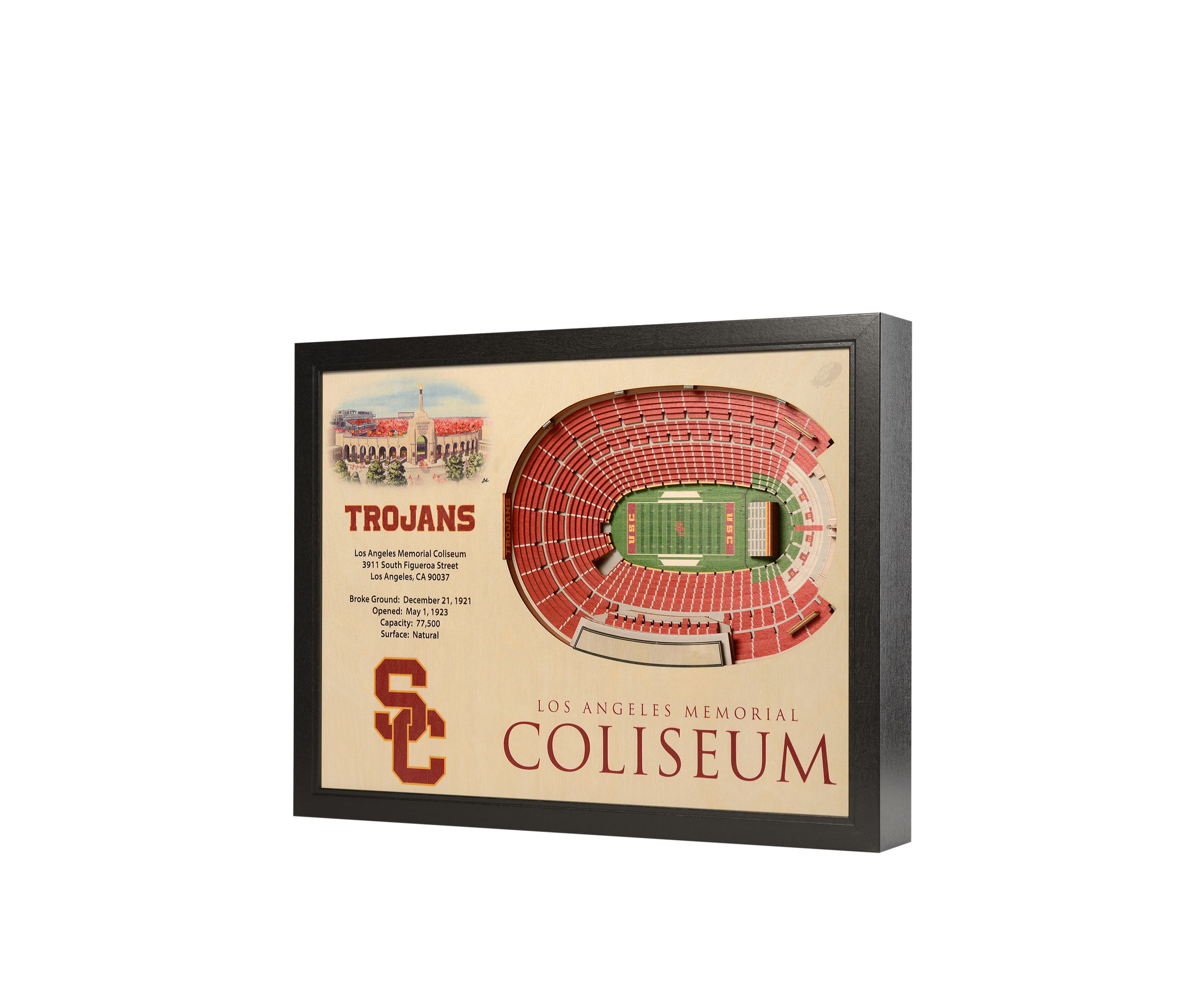 YouTheFan NCAA USC Trojans 25-Layer StadiumViews 3D Wall Art - Los Angeles Memorial Coliseum