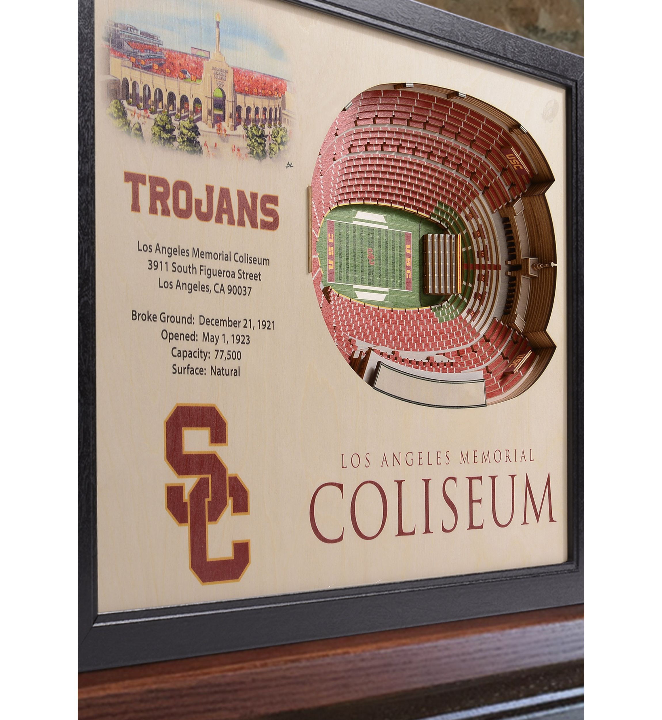 YouTheFan NCAA USC Trojans 25-Layer StadiumViews 3D Wall Art - Los Angeles Memorial Coliseum