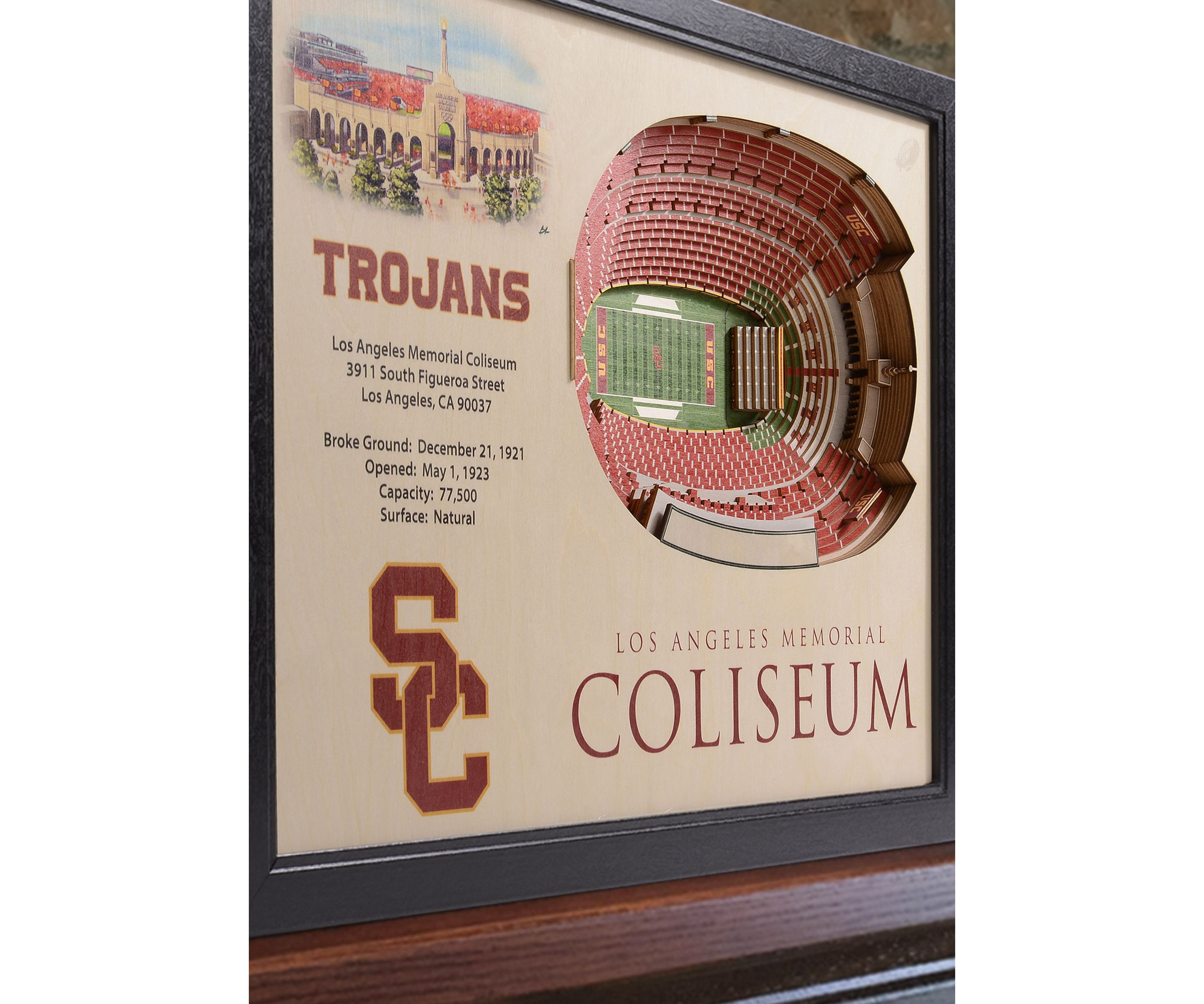 YouTheFan NCAA USC Trojans 25-Layer StadiumViews 3D Wall Art - Los Angeles Memorial Coliseum