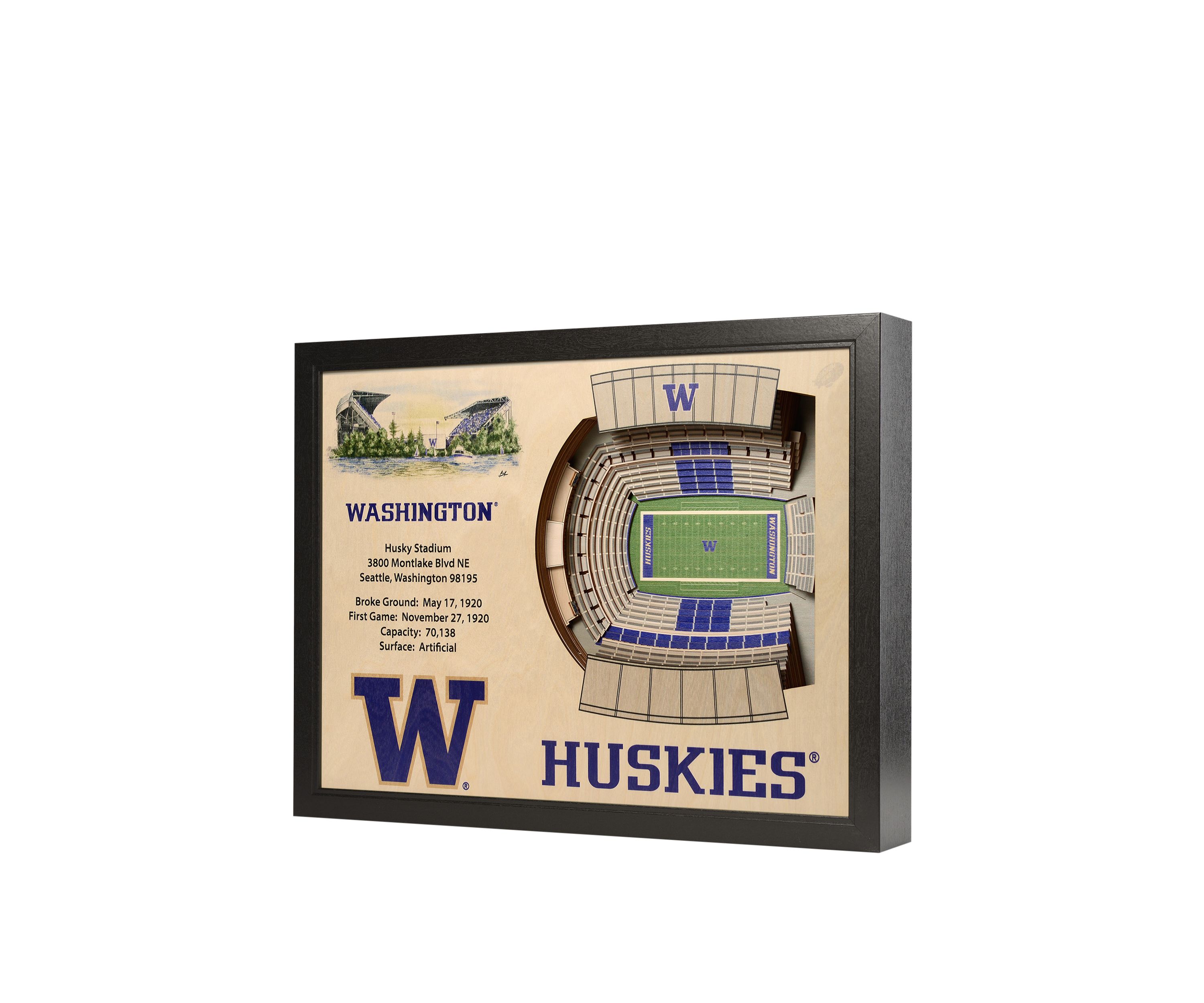 YouTheFan NCAA Washington Huskies 25-Layer StadiumViews 3D Wall Art - Husky Stadium