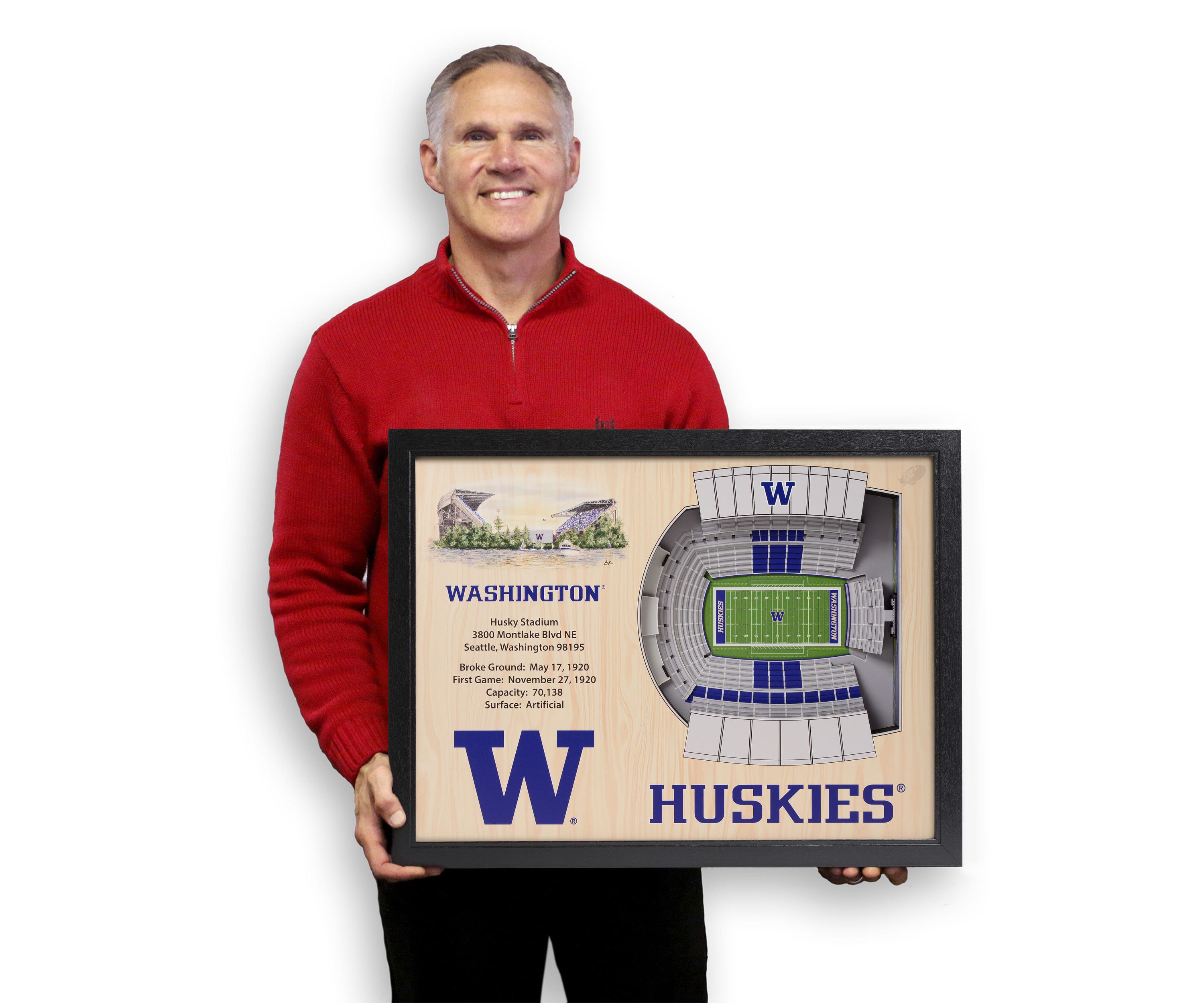 YouTheFan NCAA Washington Huskies 25-Layer StadiumViews 3D Wall Art - Husky Stadium